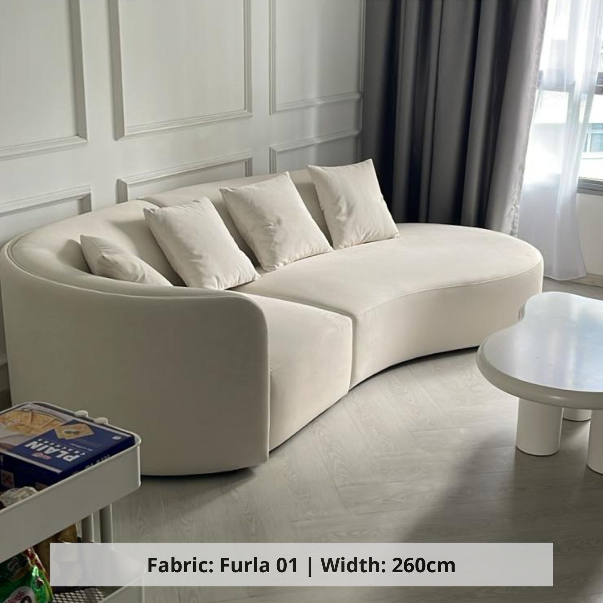 Cynthia 4 seater white pet friendly fabric sofa (Other)