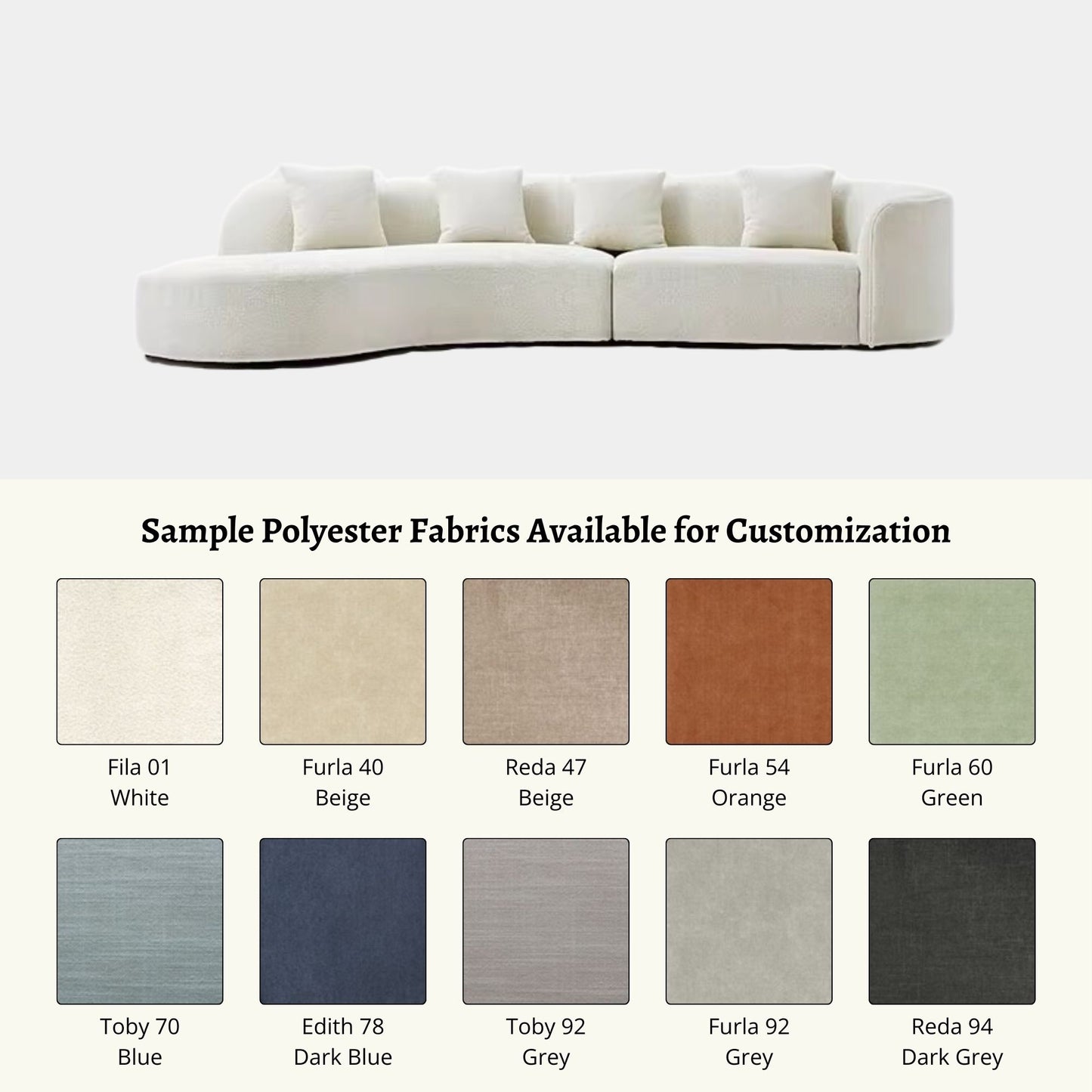 Cynthia fabric one arm sofa white right