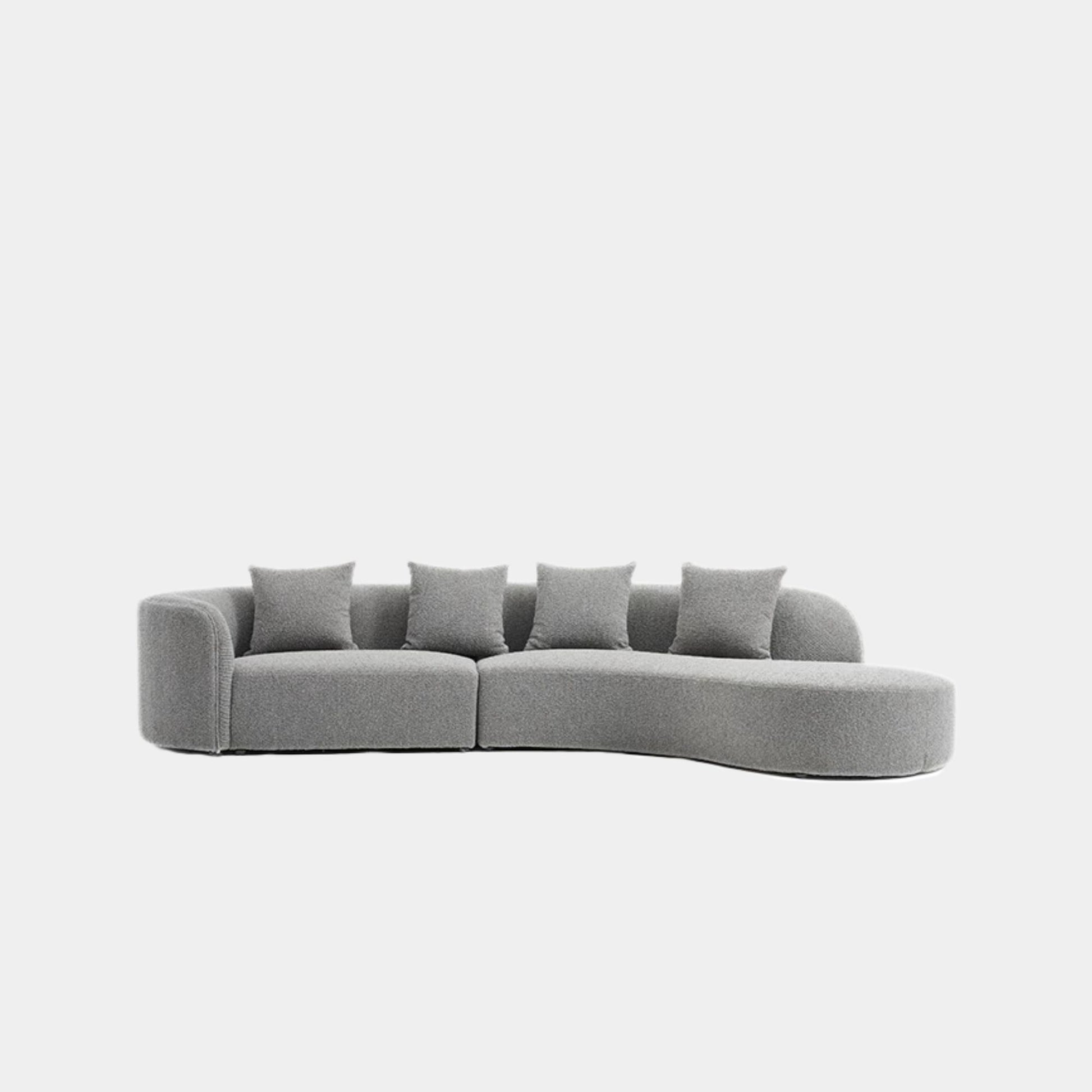 Cynthia fabric one arm sofa grey left