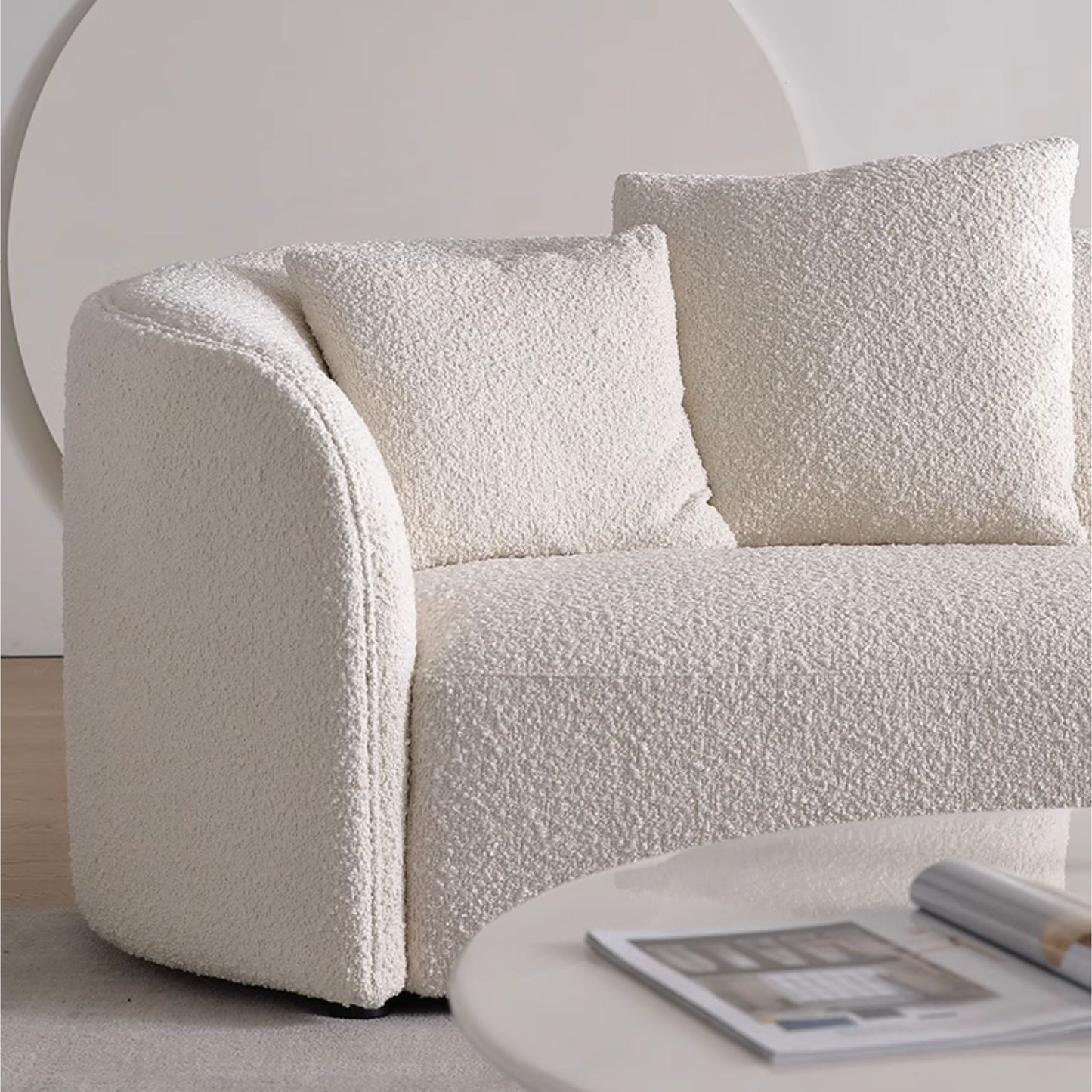 Cynthia fabric one arm sofa white left