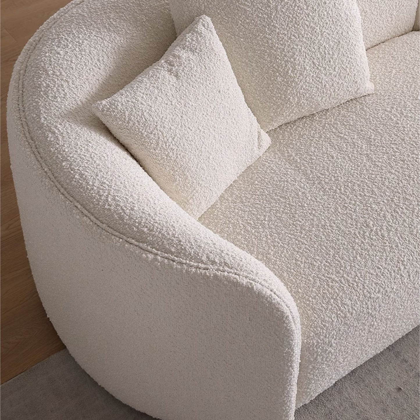 Cynthia fabric one arm sofa white left