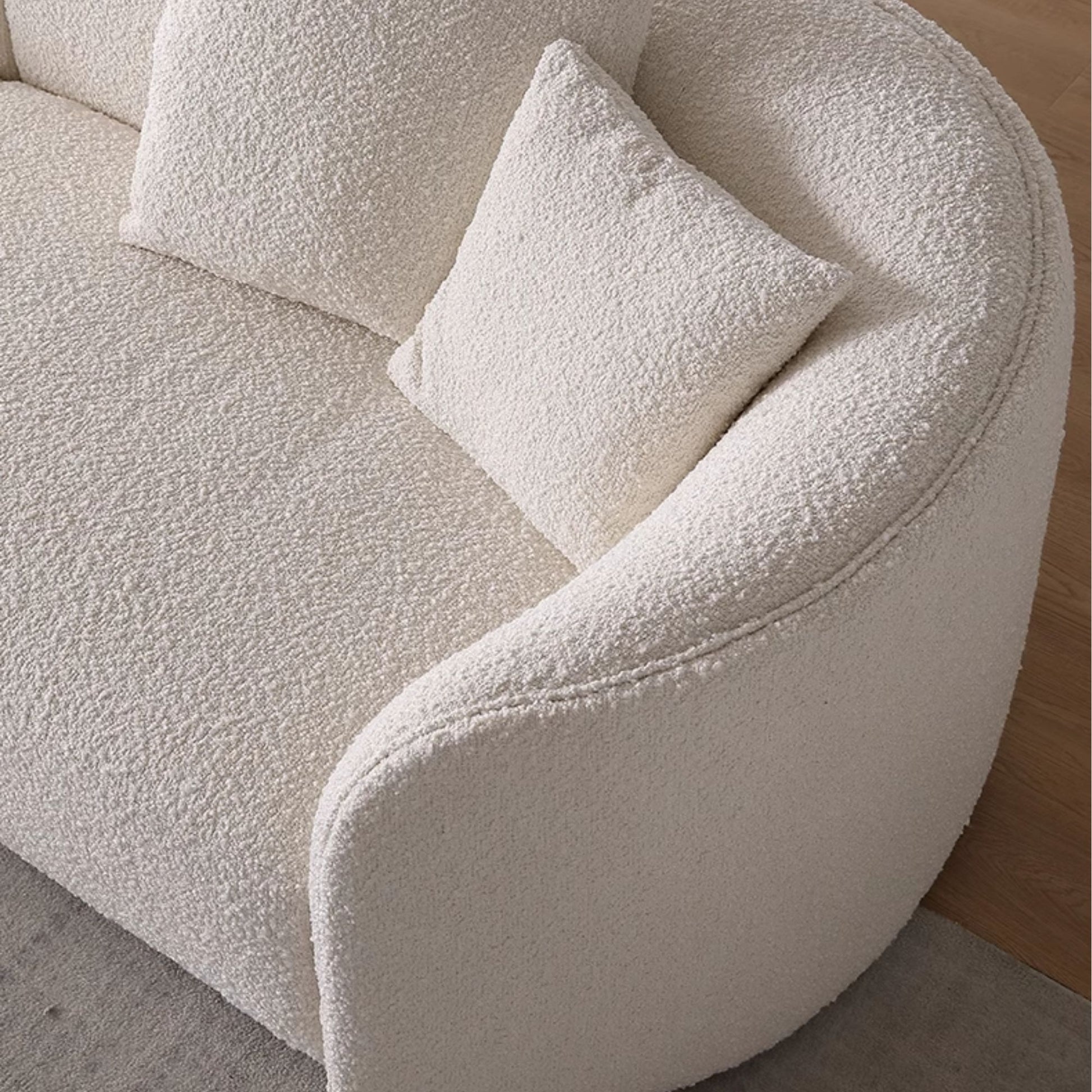 Cynthia fabric one arm sofa white right