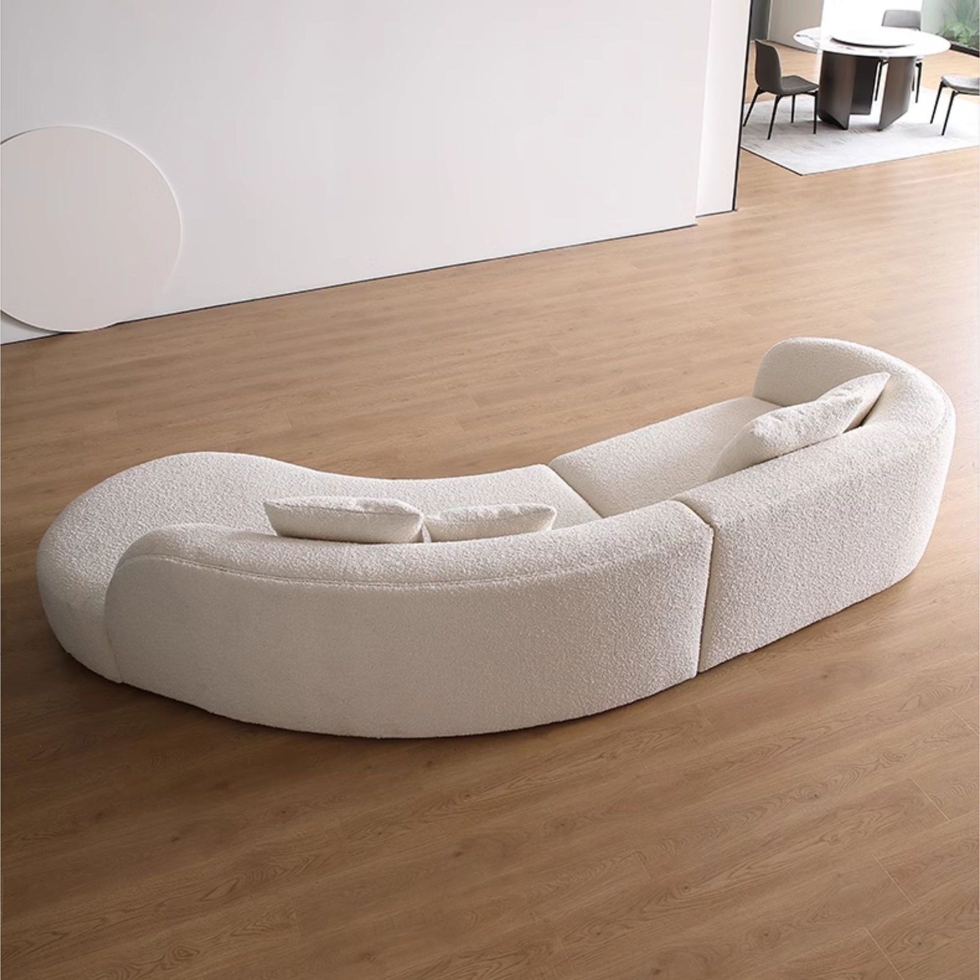 Cynthia fabric one arm sofa white left