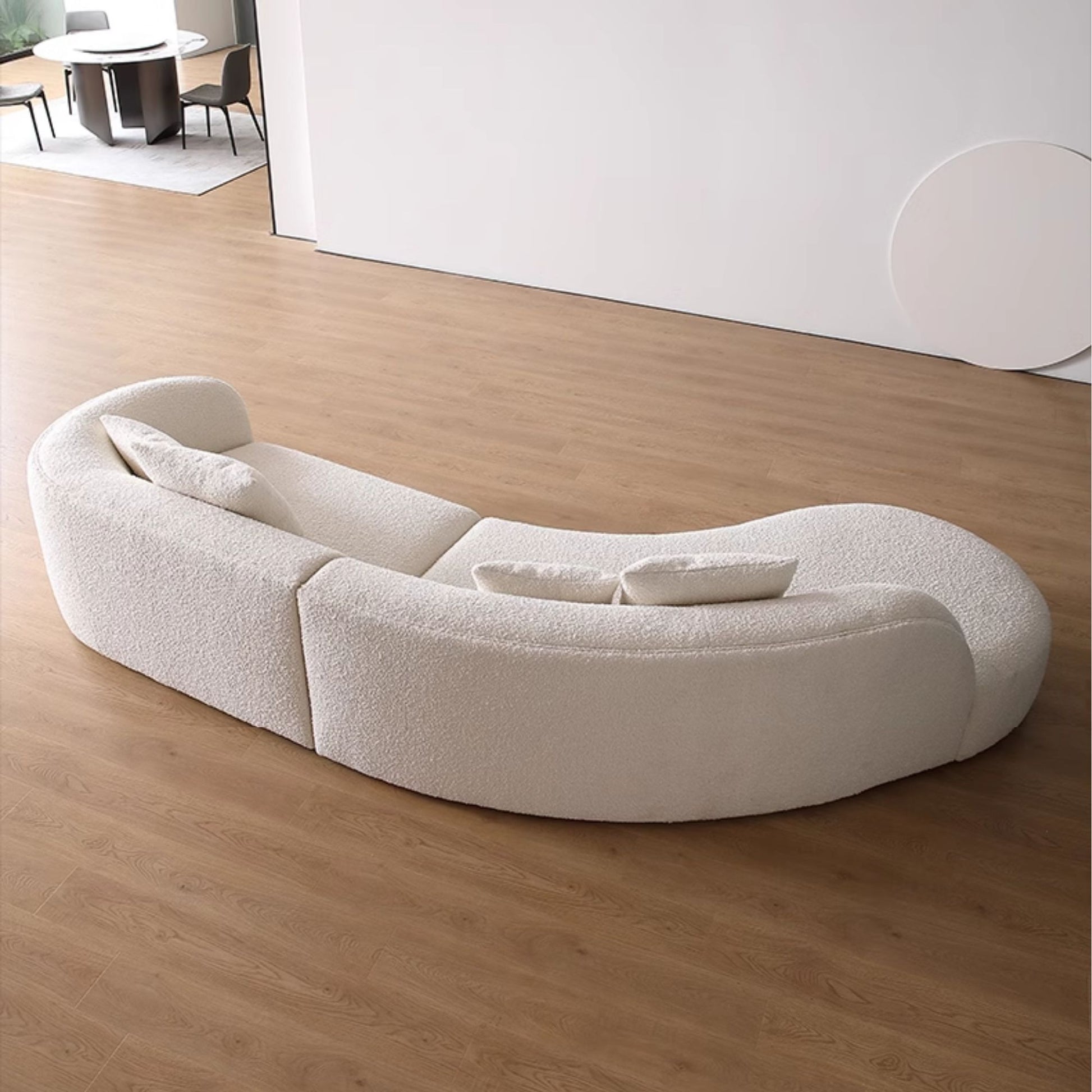 Cynthia fabric one arm sofa white right