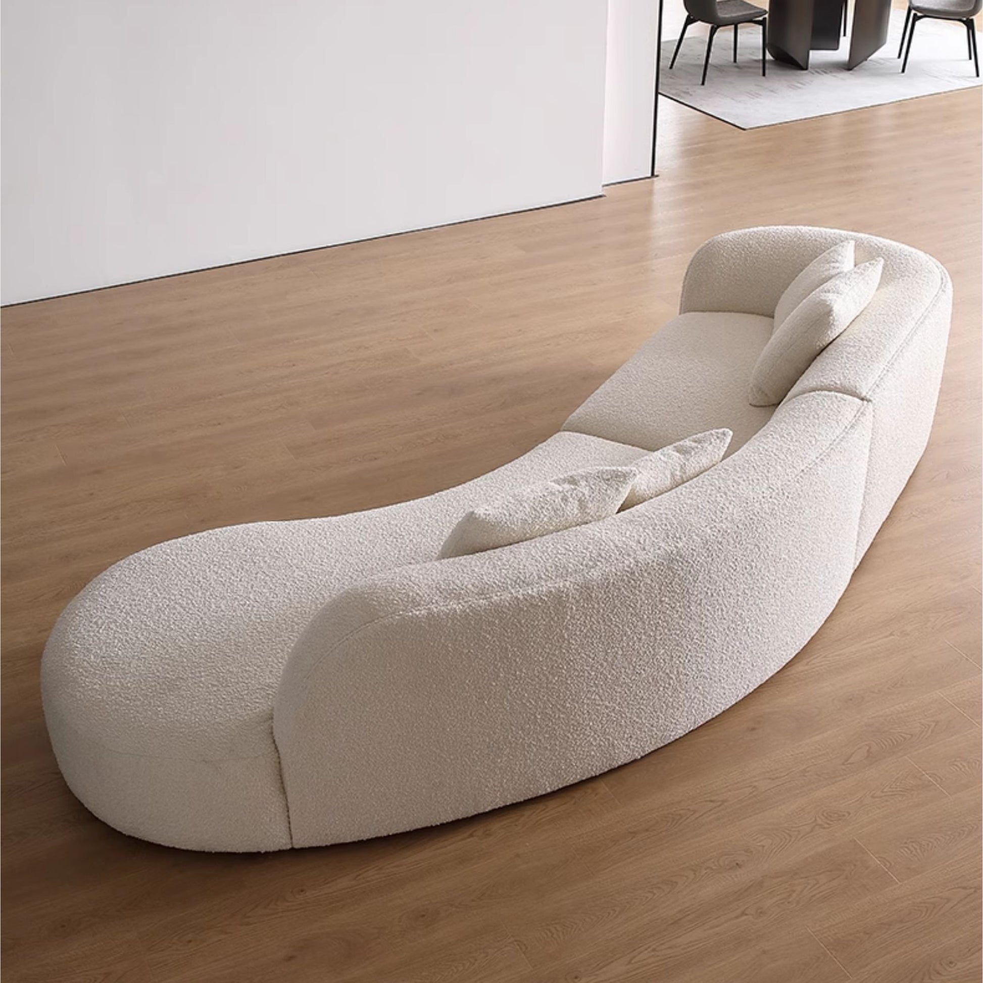 Cynthia fabric one arm sofa white left