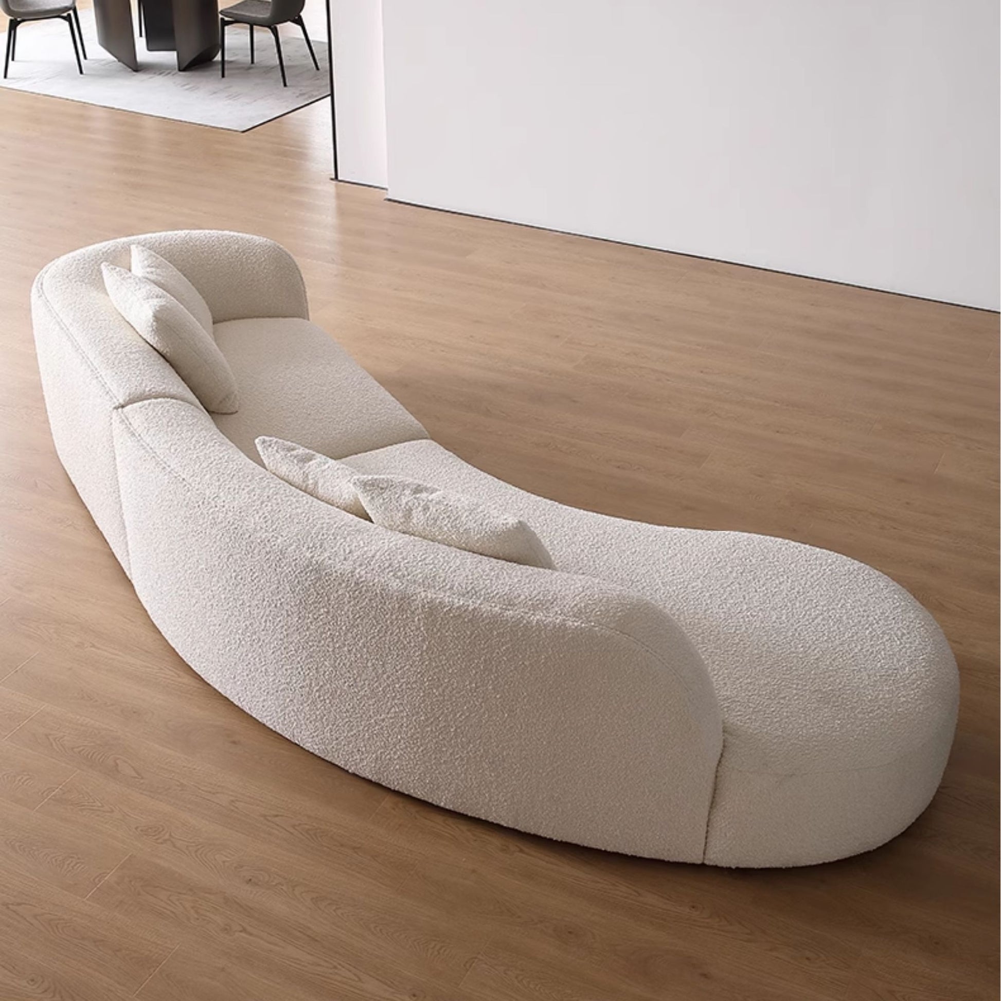 Cynthia fabric one arm sofa white right