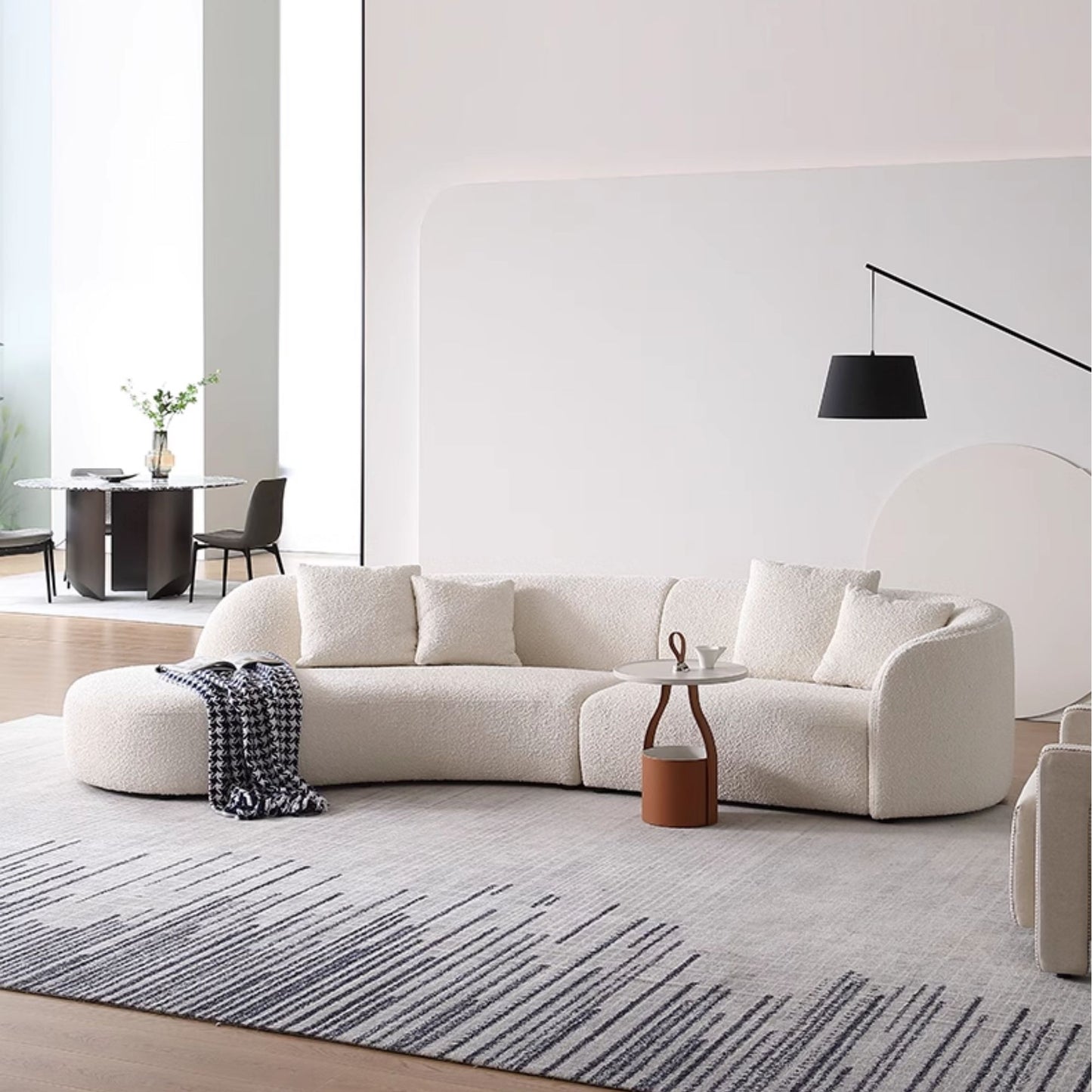 Cynthia fabric one arm sofa white right