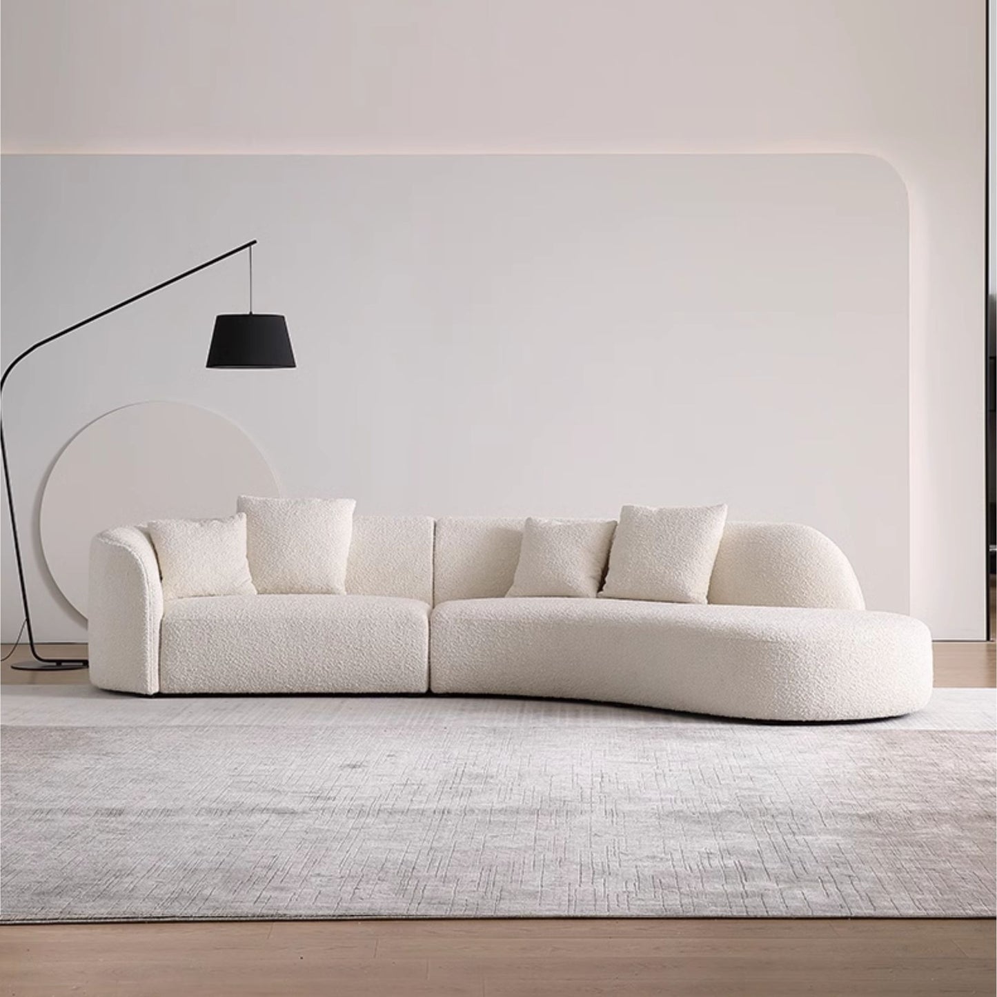 Cynthia fabric one arm sofa white left