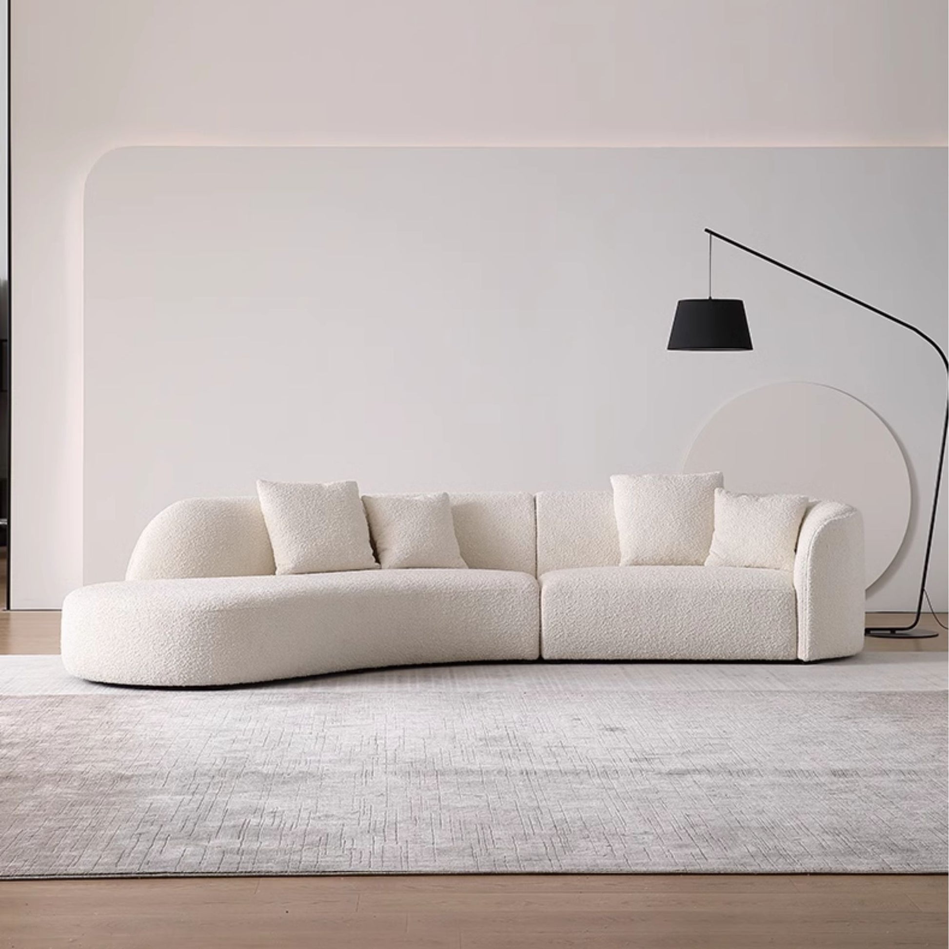 Cynthia fabric one arm sofa white right