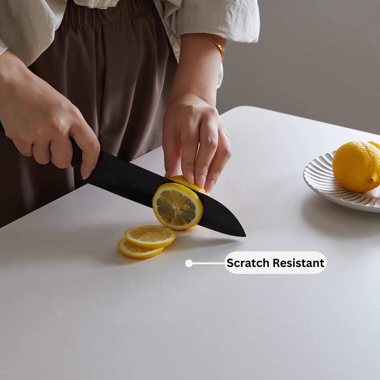 Tanner sintered stone table feature - scratch resistant sintered stone
