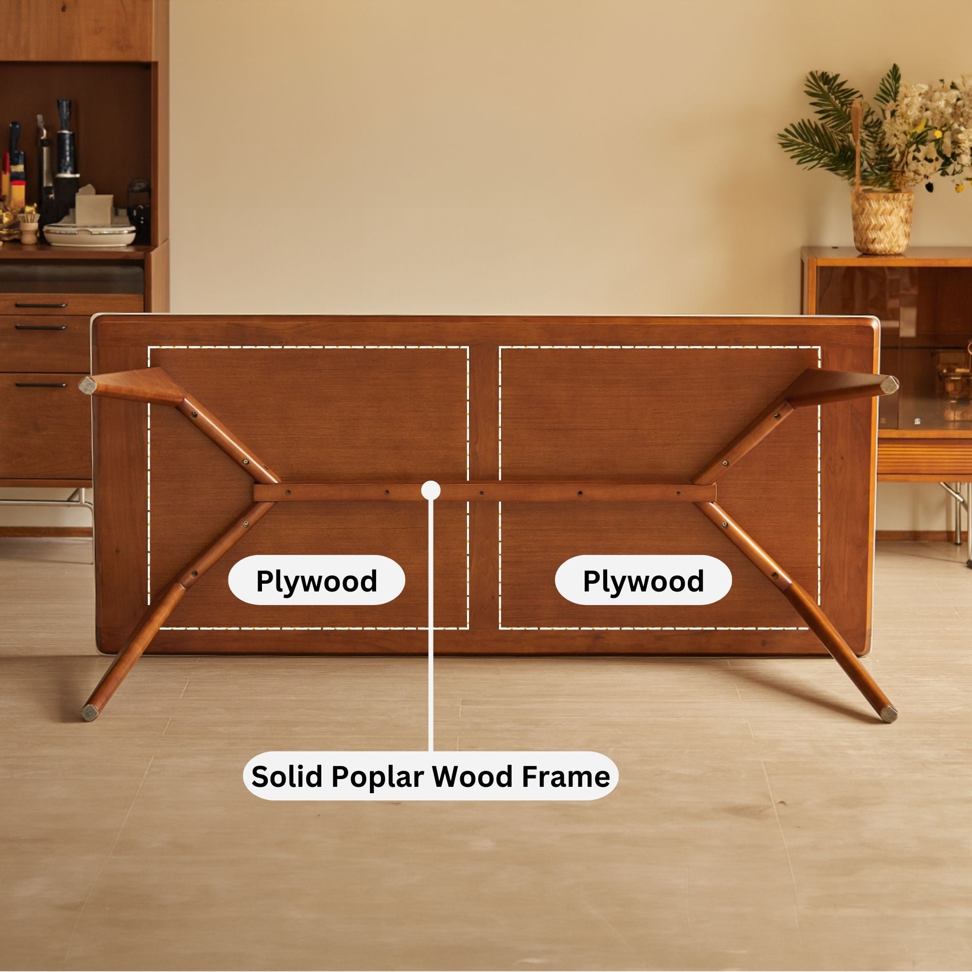 Image showing the underside of the Trevor sintered stone table