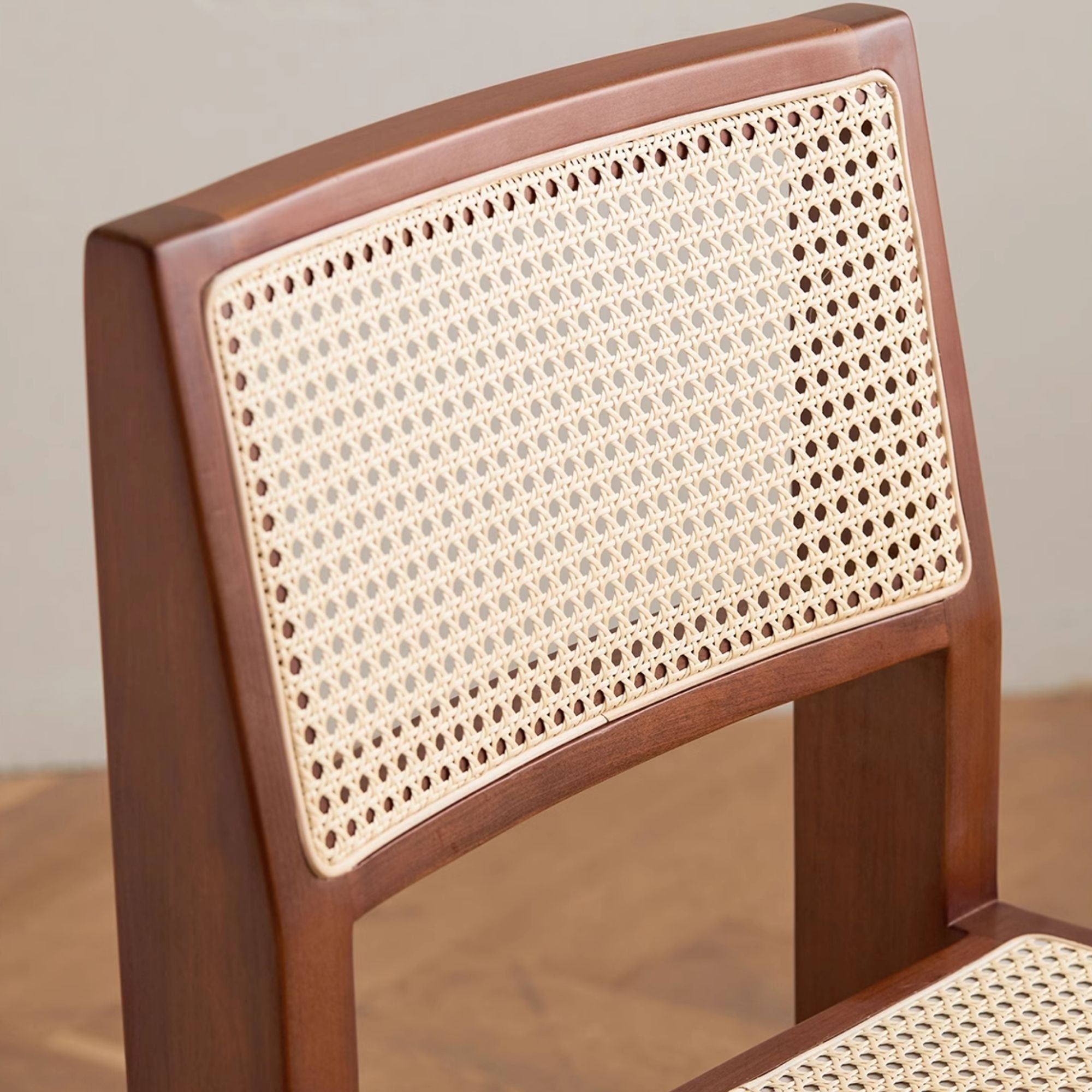 Cane backrest close up shot