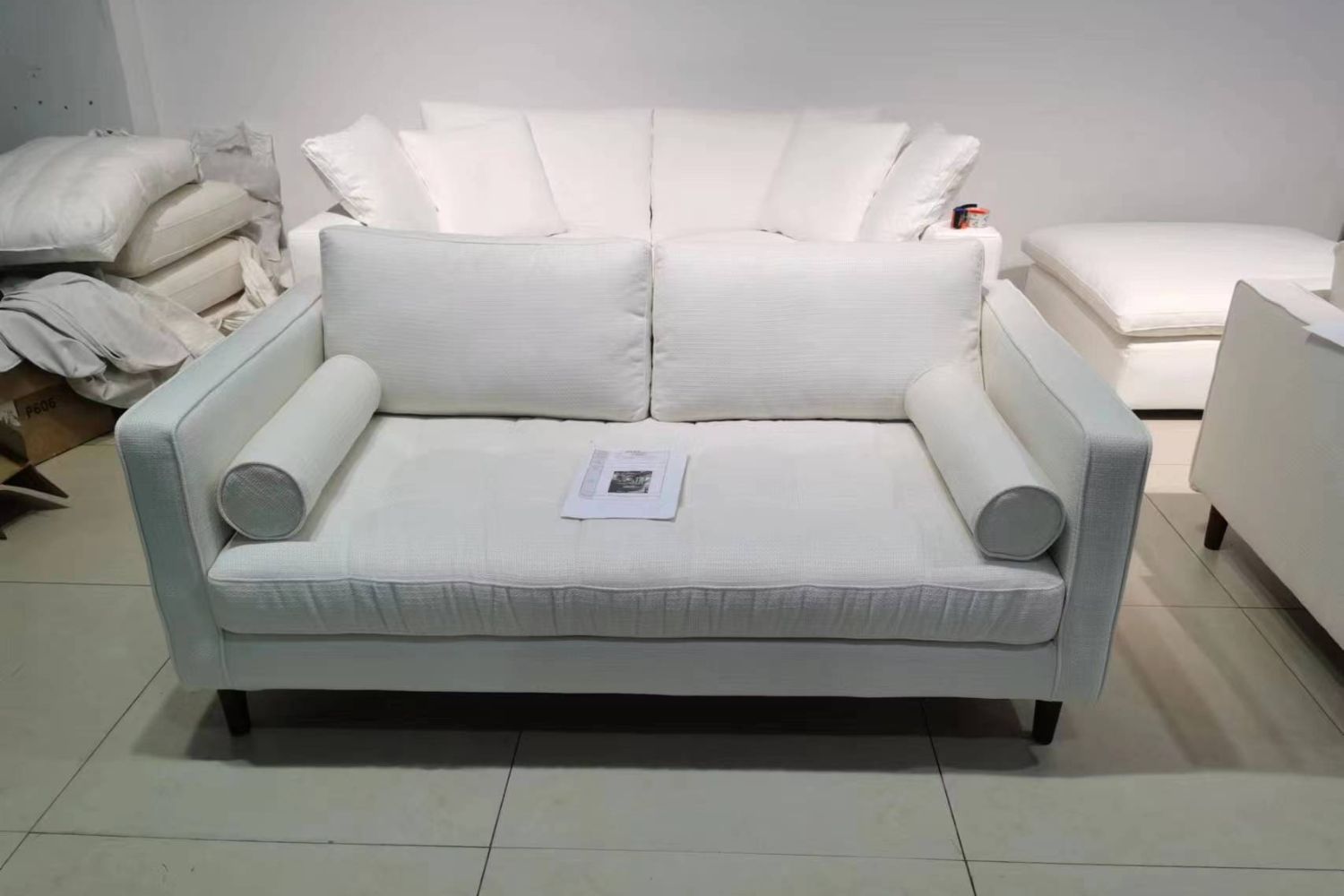 Castle 170cm White Fabric Sofa Huili | Feb 24