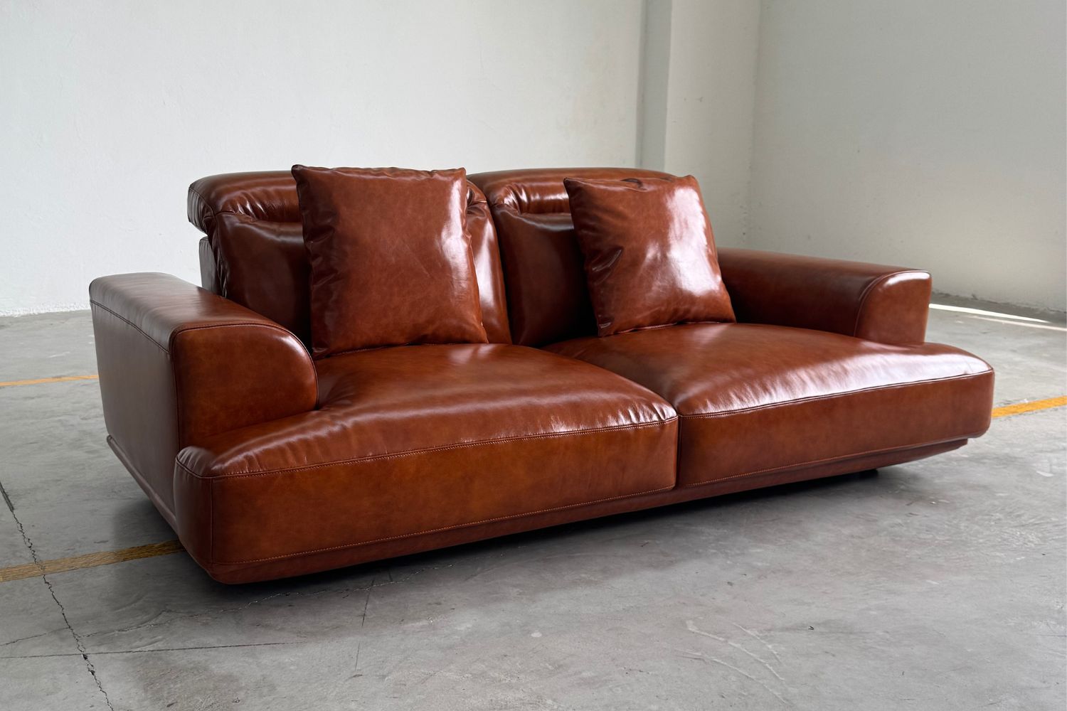 Charles 180cm Brown Half Leather Sofa Claudia Yip | Jul 25