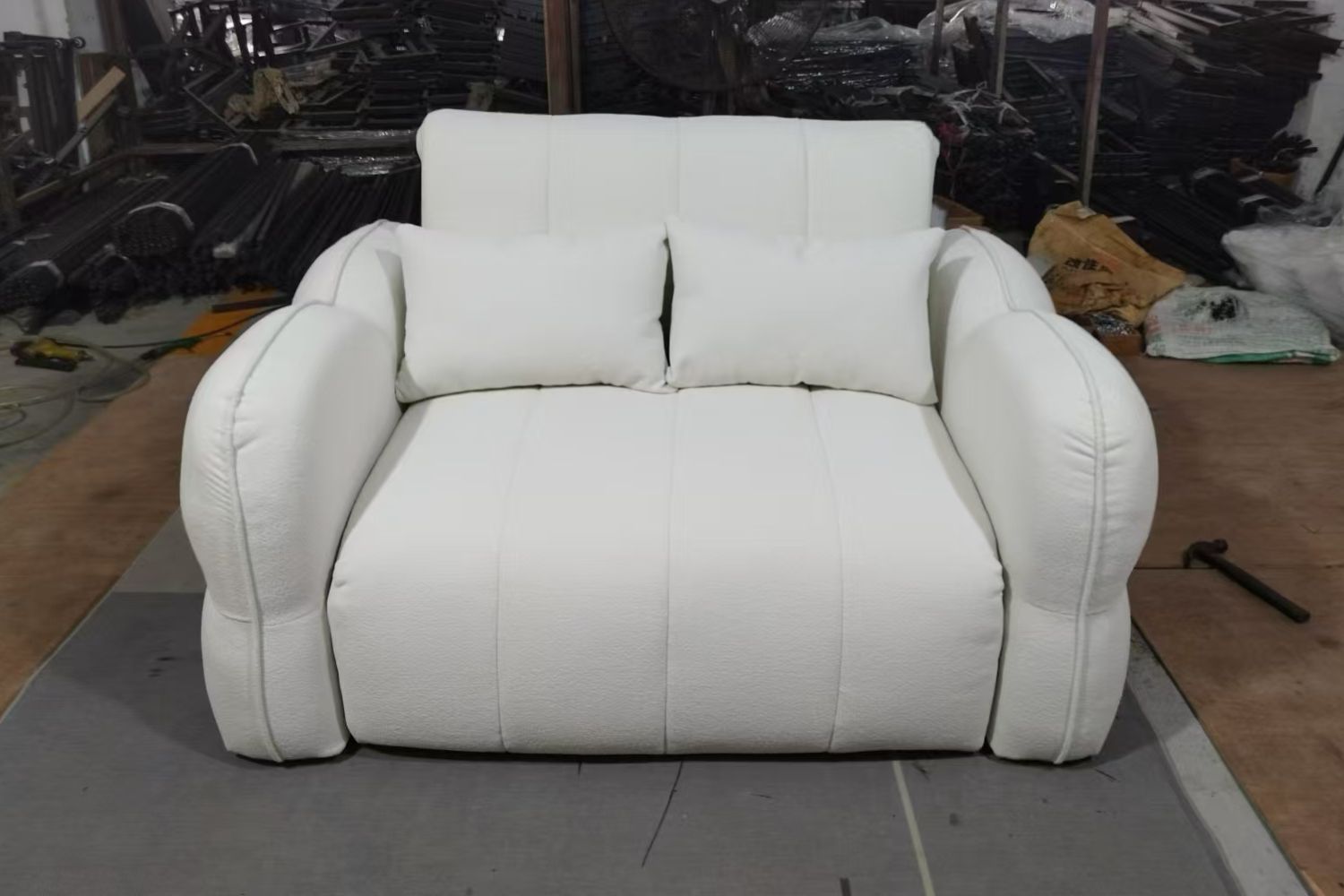 Clover 155cm White (Teddy 00) Electric Fabric Sofa Bed Marie | Dec 24