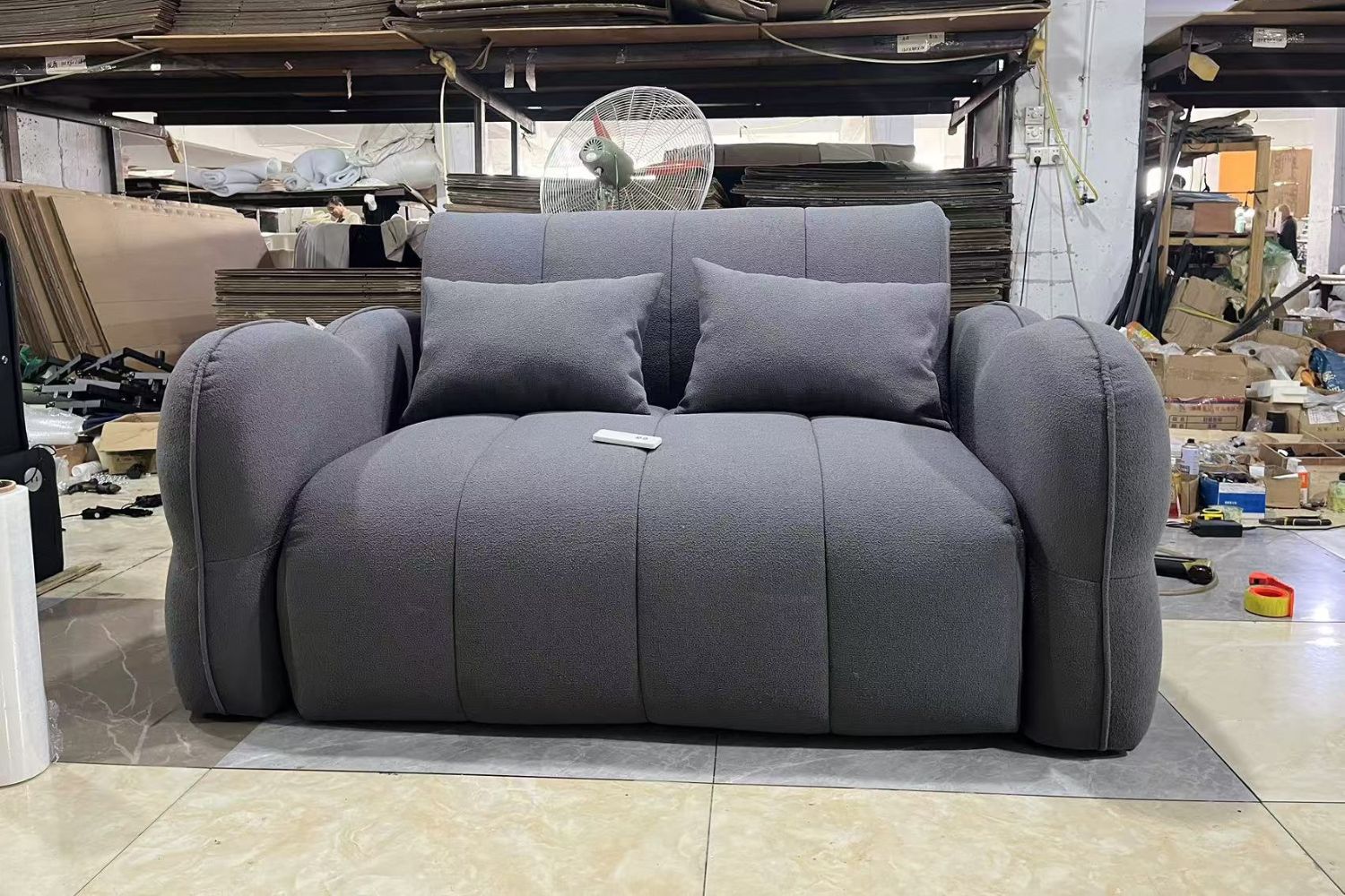 Clover 175cm Grey (Teddy 06) Electric Fabric Sofa Bed Lay Ching | Dec 24