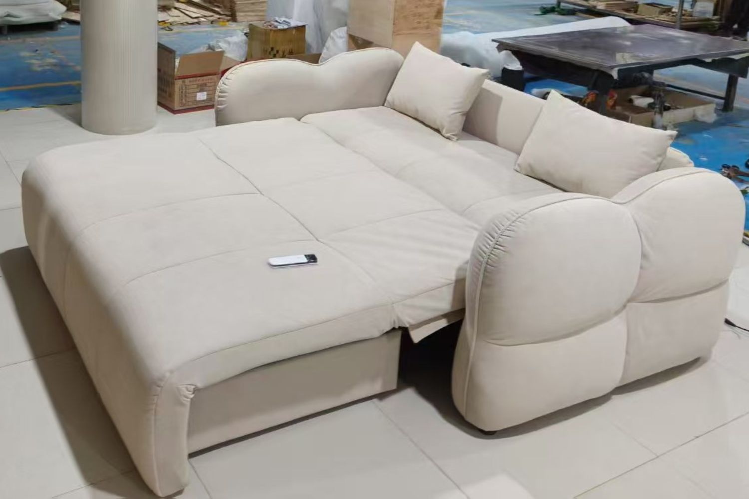 Clover 205cm Beige (Furla 42) Electric Fabric Sofa Bed Haryati | Jun 25