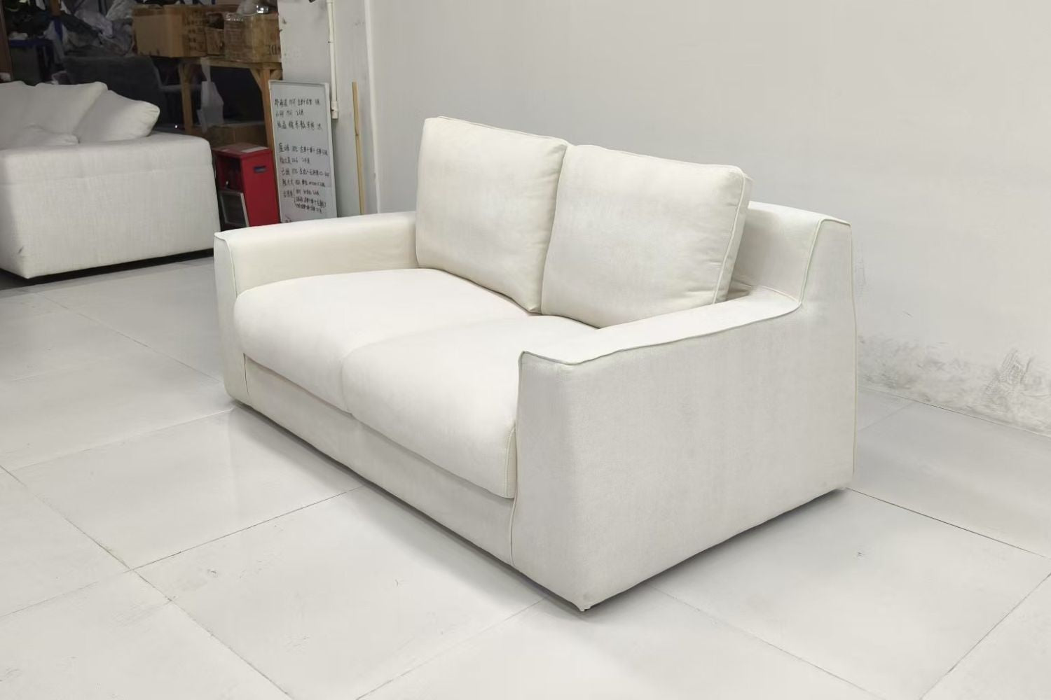 Comfort 180cm White Fabric Sofa Foziyah | Feb 25