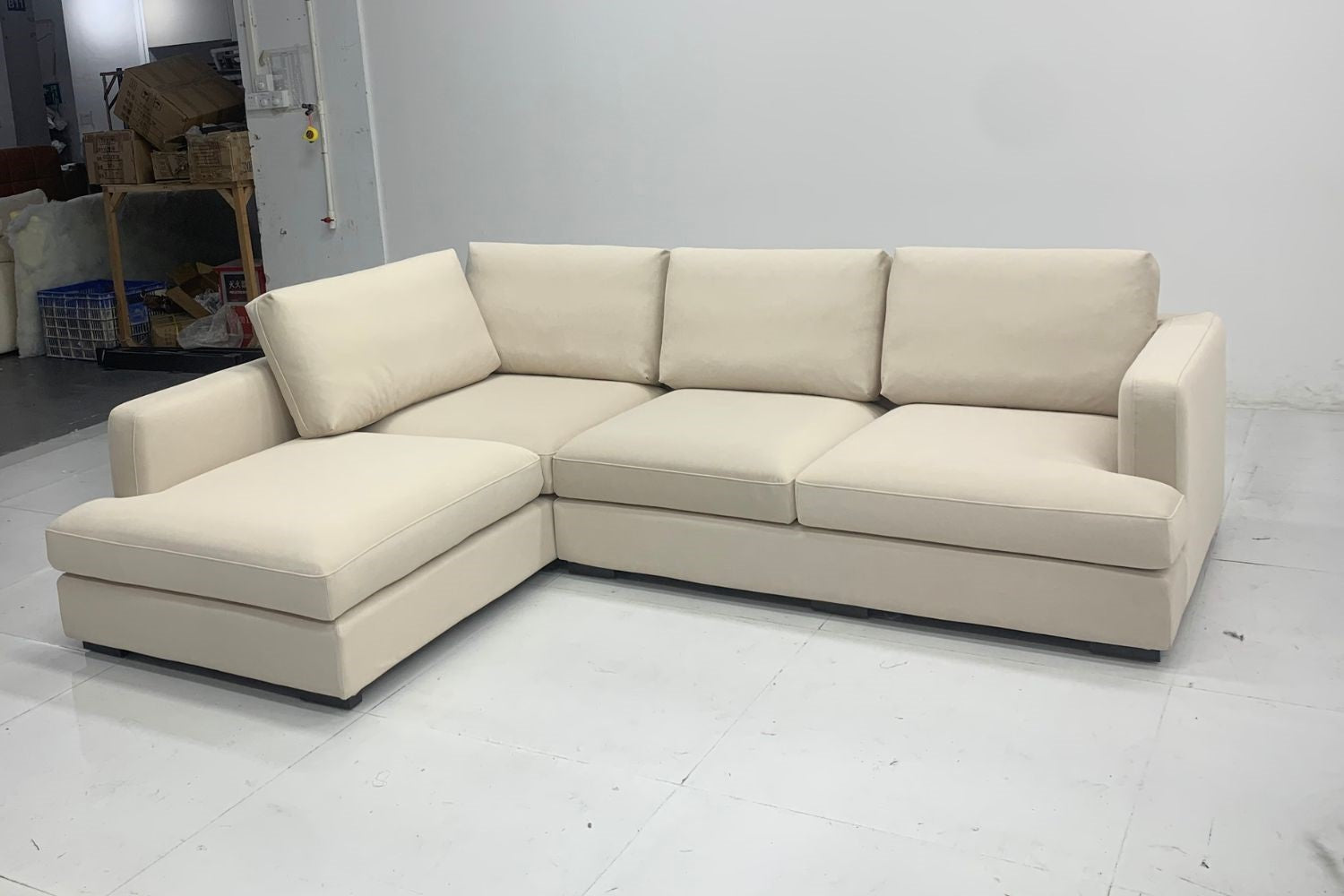 Crescent 260cm Beige (Furla 40) Fabric Sectional Sofa Nizam | Nov 24