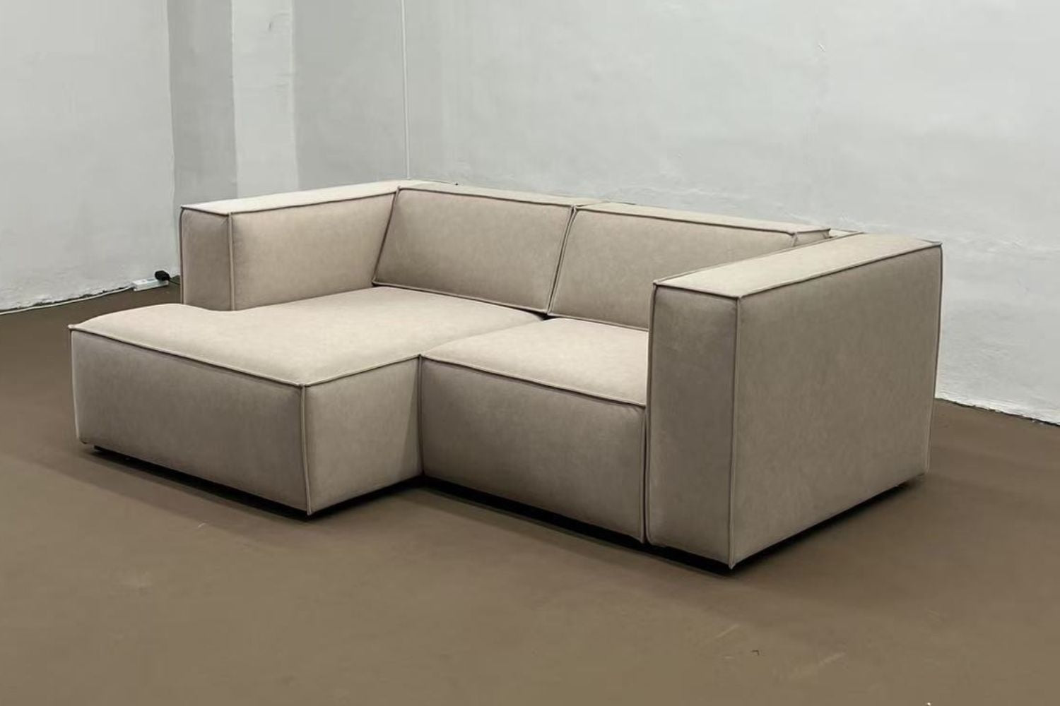 Cubix 200cm Brown Adjustable Backrest Fabric L Shape Sectional Sofa Norman | Aug 25