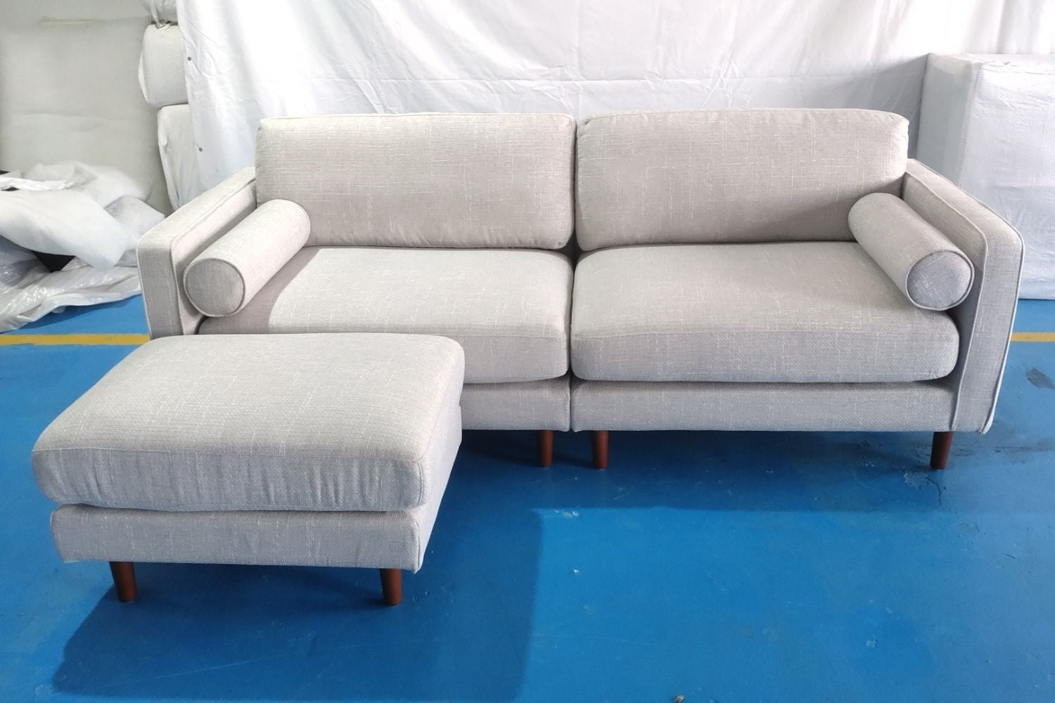 Castle 80cm x 60cm Grey Fabric Ottoman Celeste | Jun 24