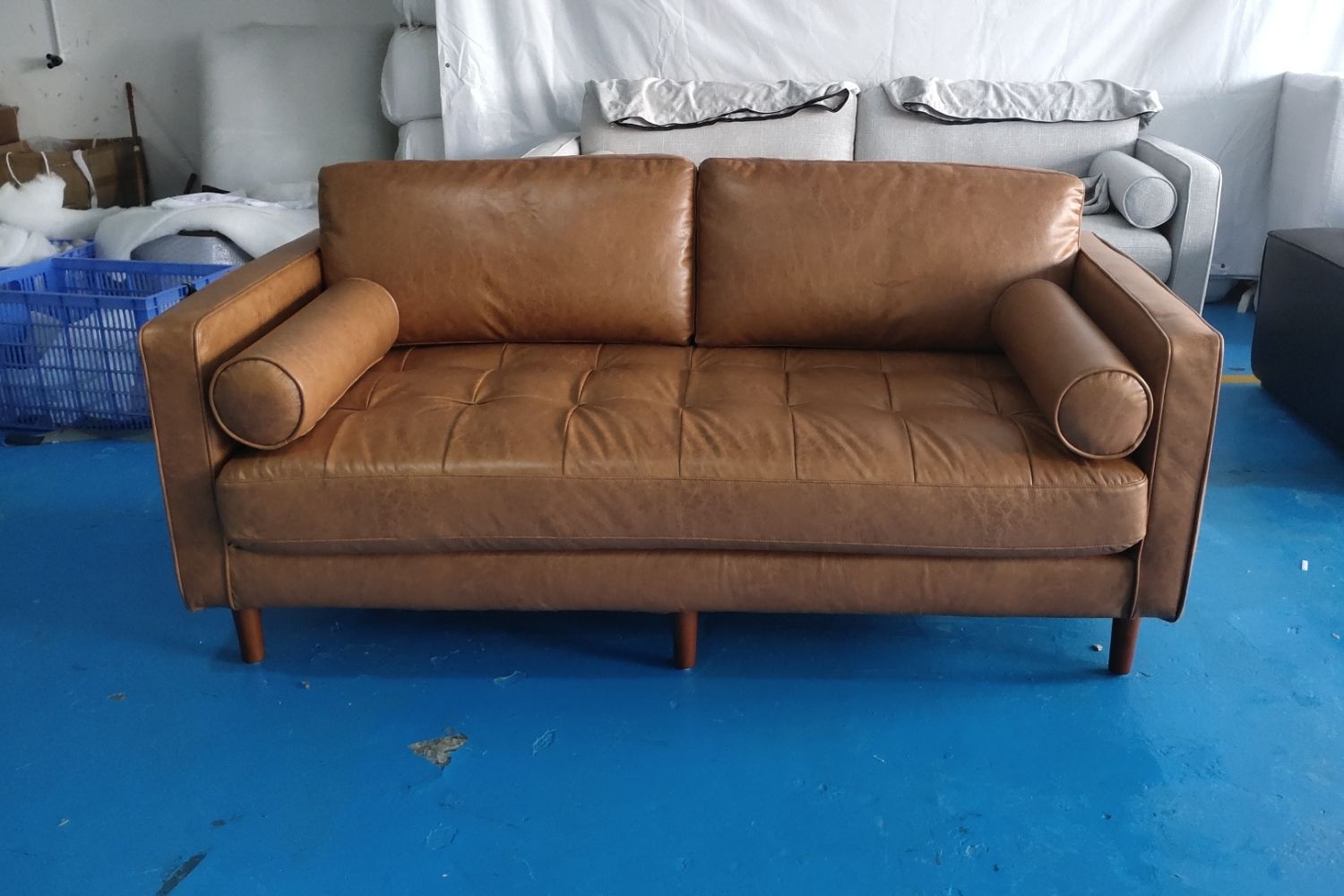 Castle 180cm Brown (Dakota-02) Faux Leather Sofa Suraya | Jul 24