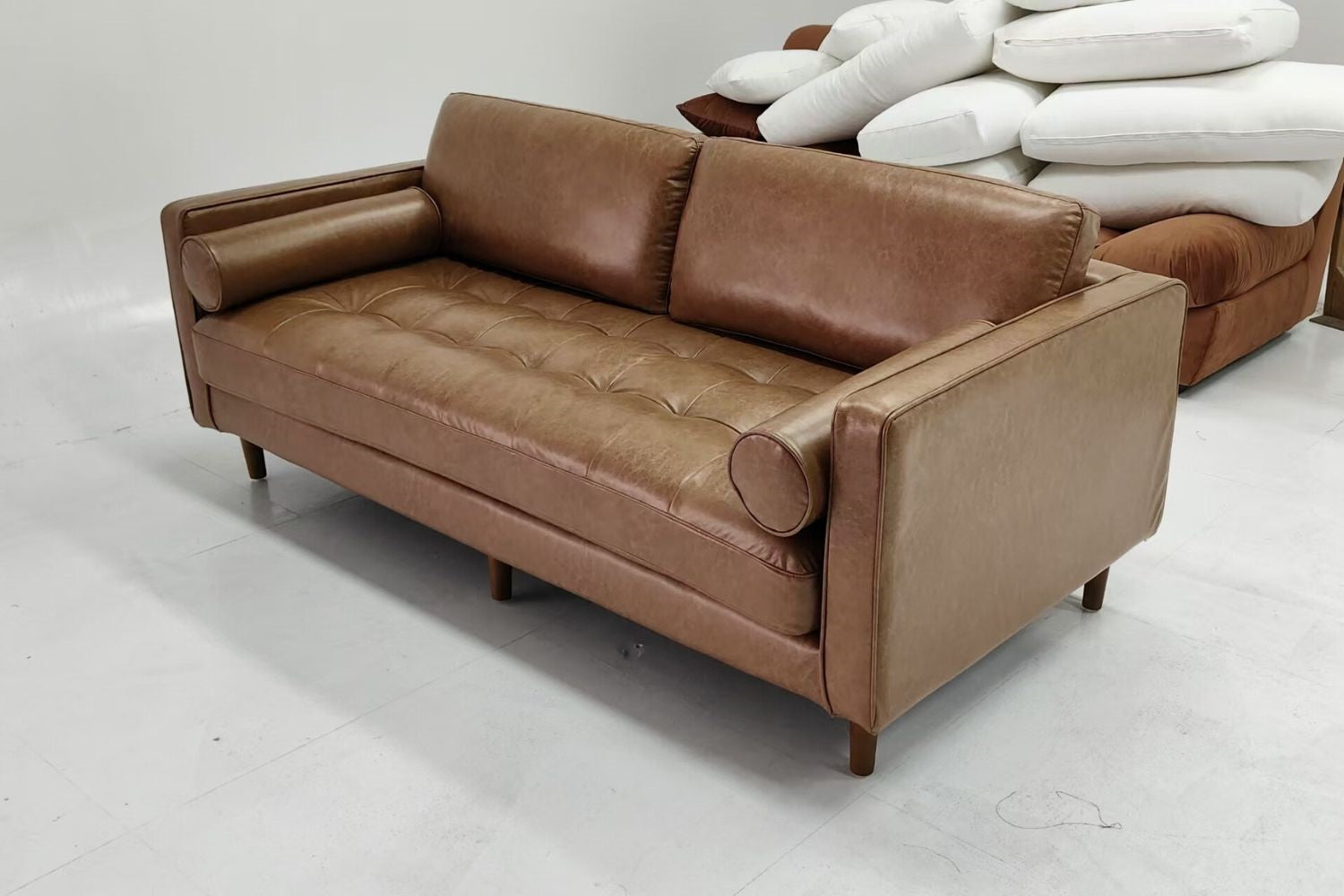 Castle 200cm Brown Faux Leather Sofa Lim Kah Keong | Dec 24