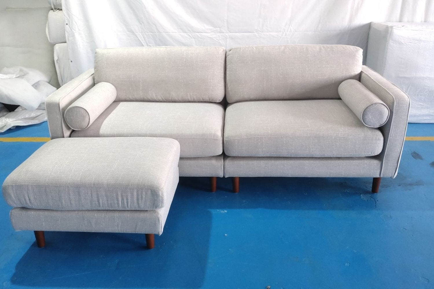 Castle 215cm Grey Fabric Sofa + Ottoman Celeste Lim | Jul 24