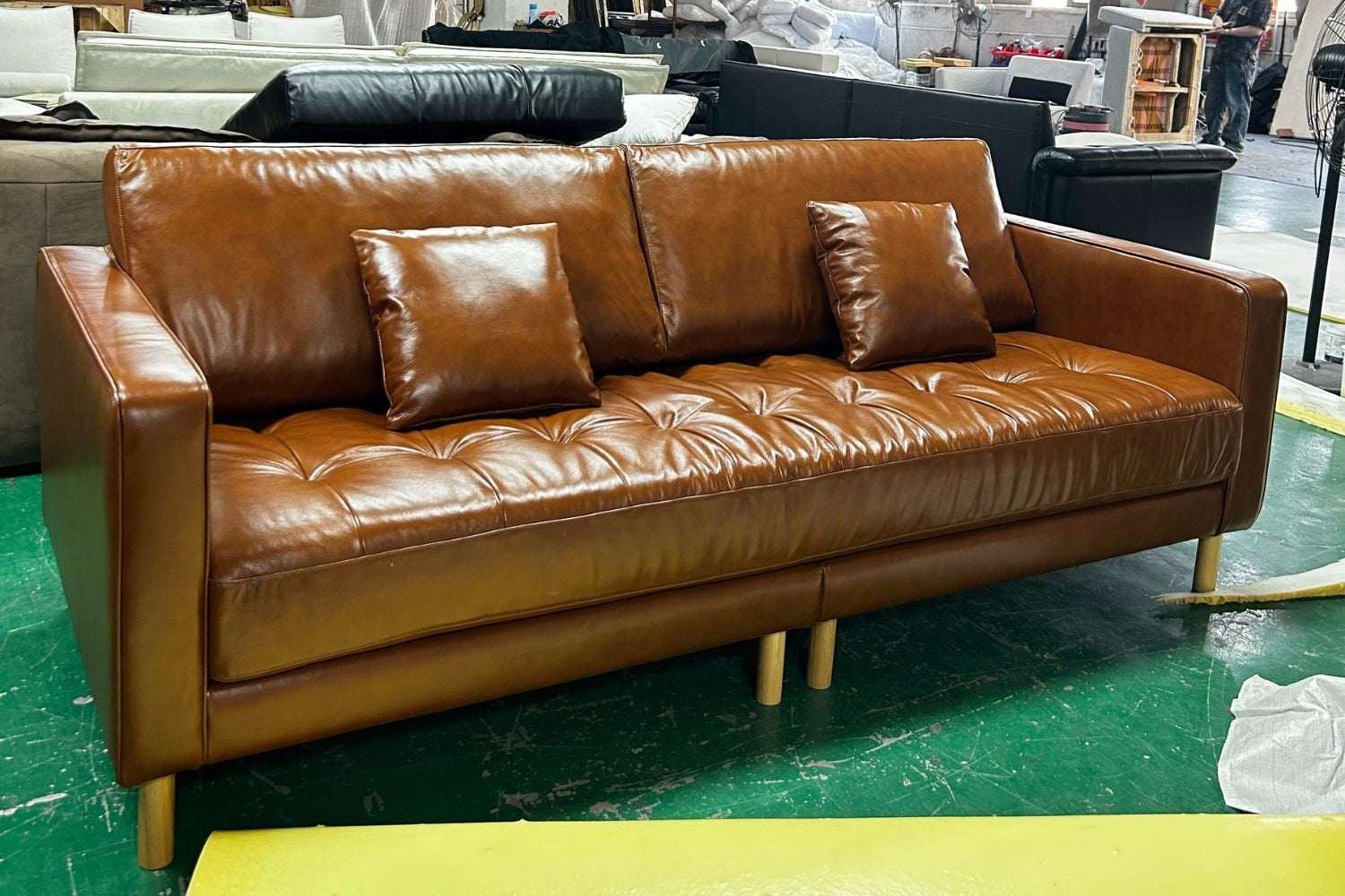 Castle 220cm Brown Full Leather Sofa Akhil Baheti | Mar 25
