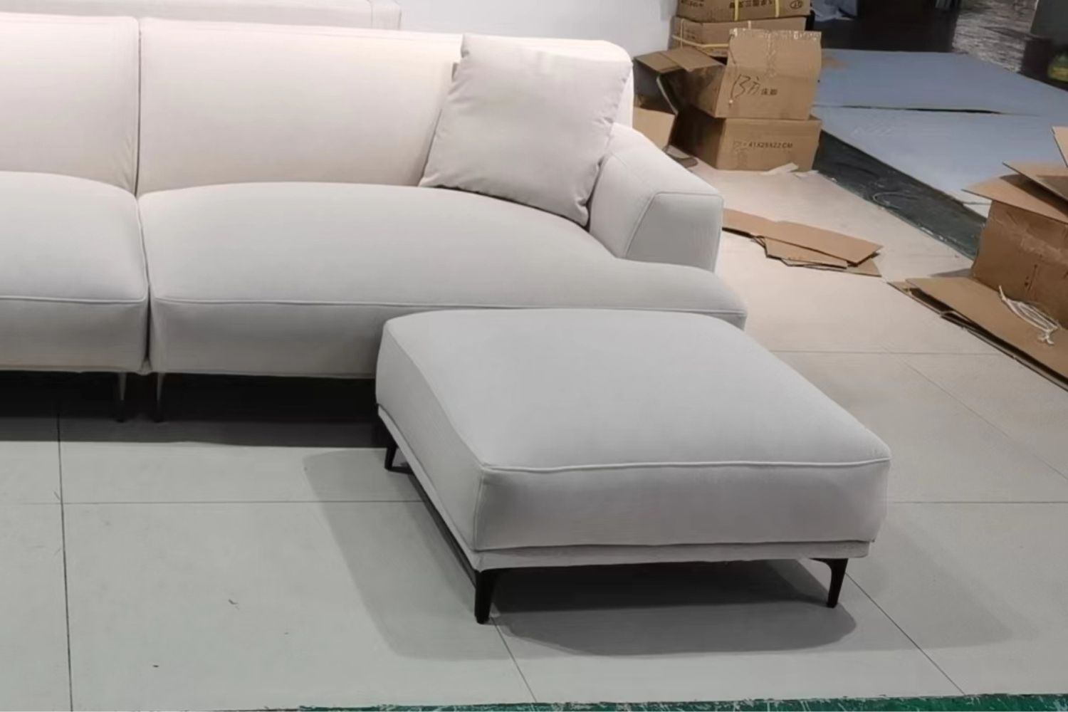 Crystal 80cm x 80cm White Ottoman Ian | Feb 24