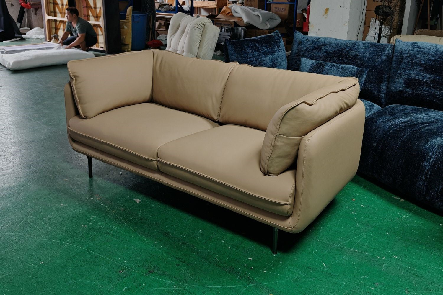Cuddle 180cm Beige (Lucas 805) Full Leather Sofa Agnes Chew | Aug 24