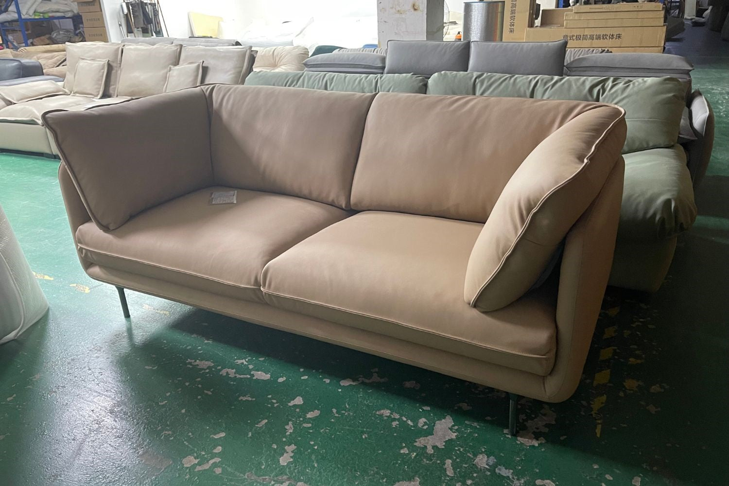 Cuddle 200cm Beige Half Leather Sofa Cecilia Chu | Jan 25