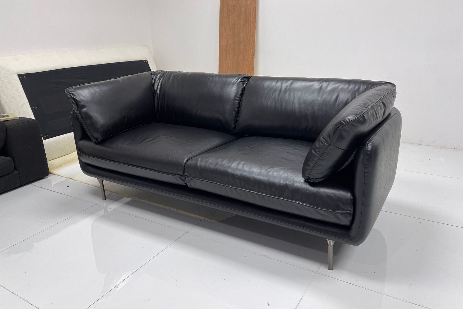 Cuddle 200cm Black Half Leather Sofa Ecotech Empire | Mar 25