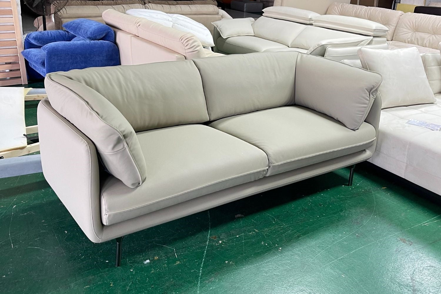 Cuddle 200cm Light Grey (Brady 02) Half Leather Sofa Jac Tang | Oct 24