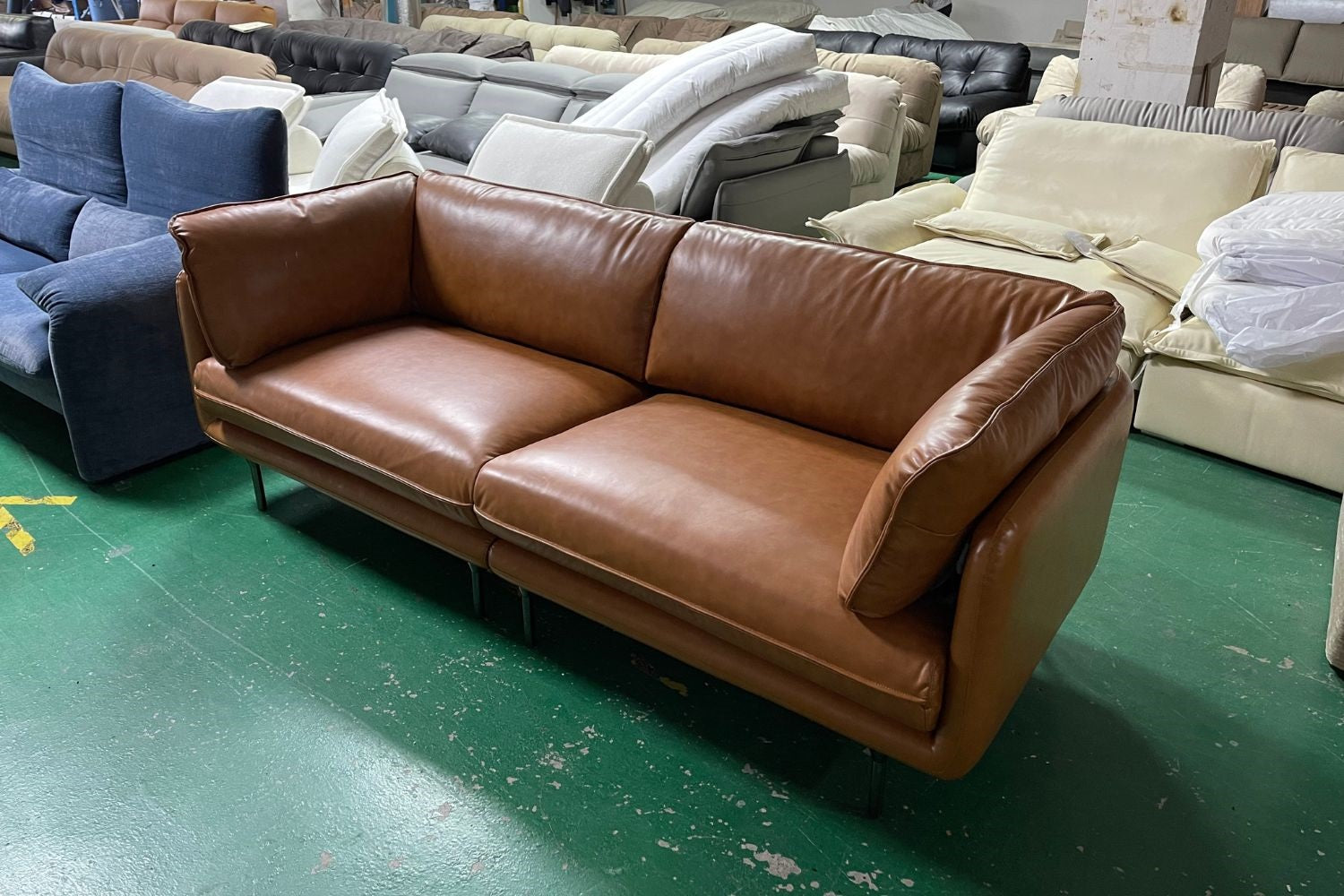 Cuddle 220cm Brown Half Leather Sofa AMK | Nov 24