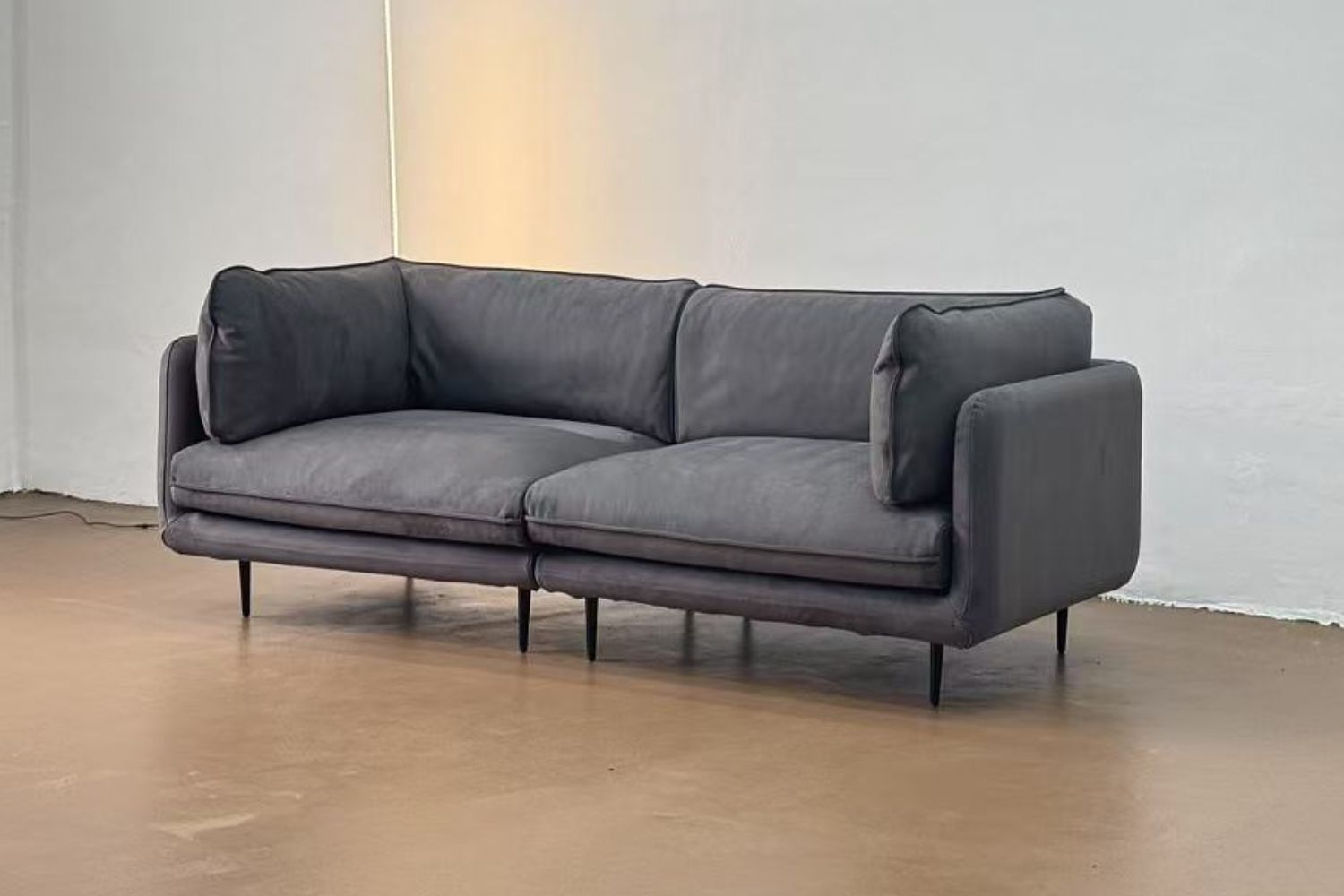 Cuddle 220cm Grey (Marsha 14) Suede Fabric Sofa Shaun Ng | Feb 25