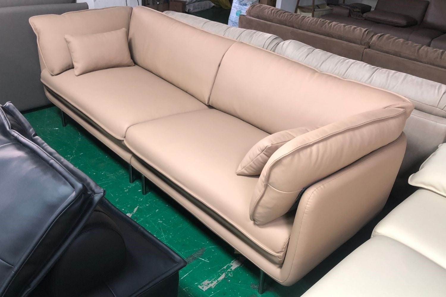 Cuddle 240cm Beige (Lucas 805) Half Leather Sofa Daryl Chia | Oct 24