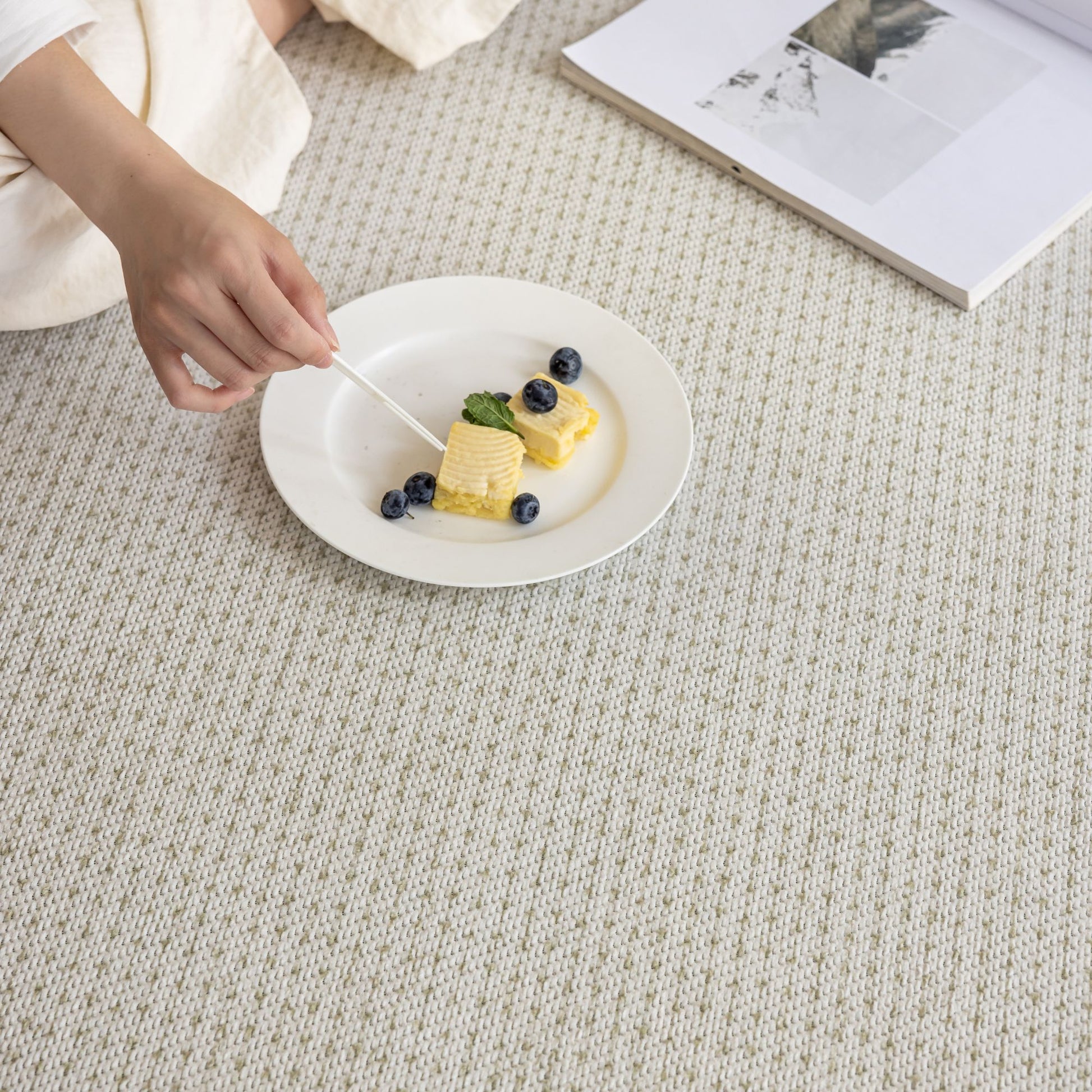 Oboe washable rug white