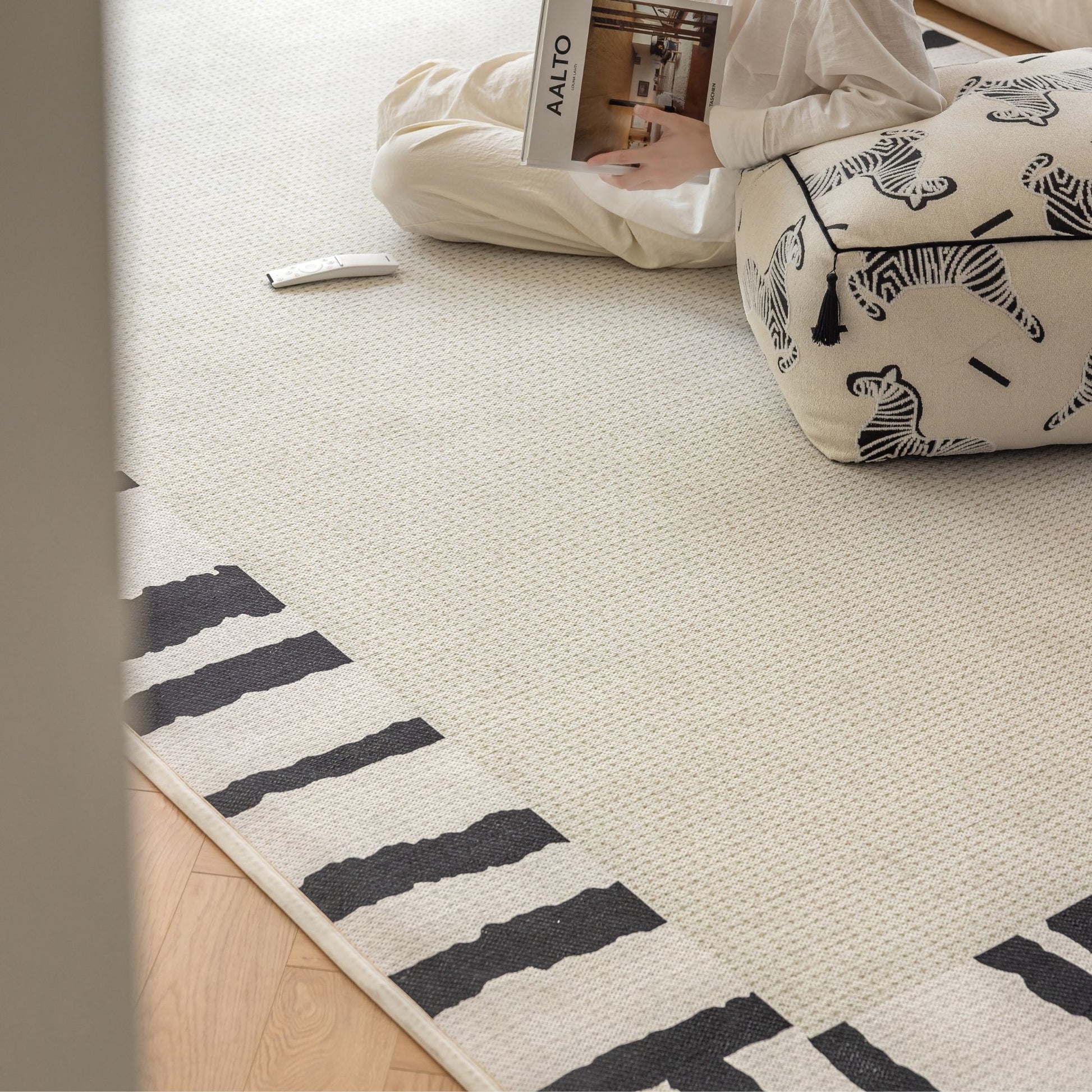 Oboe washable rug white