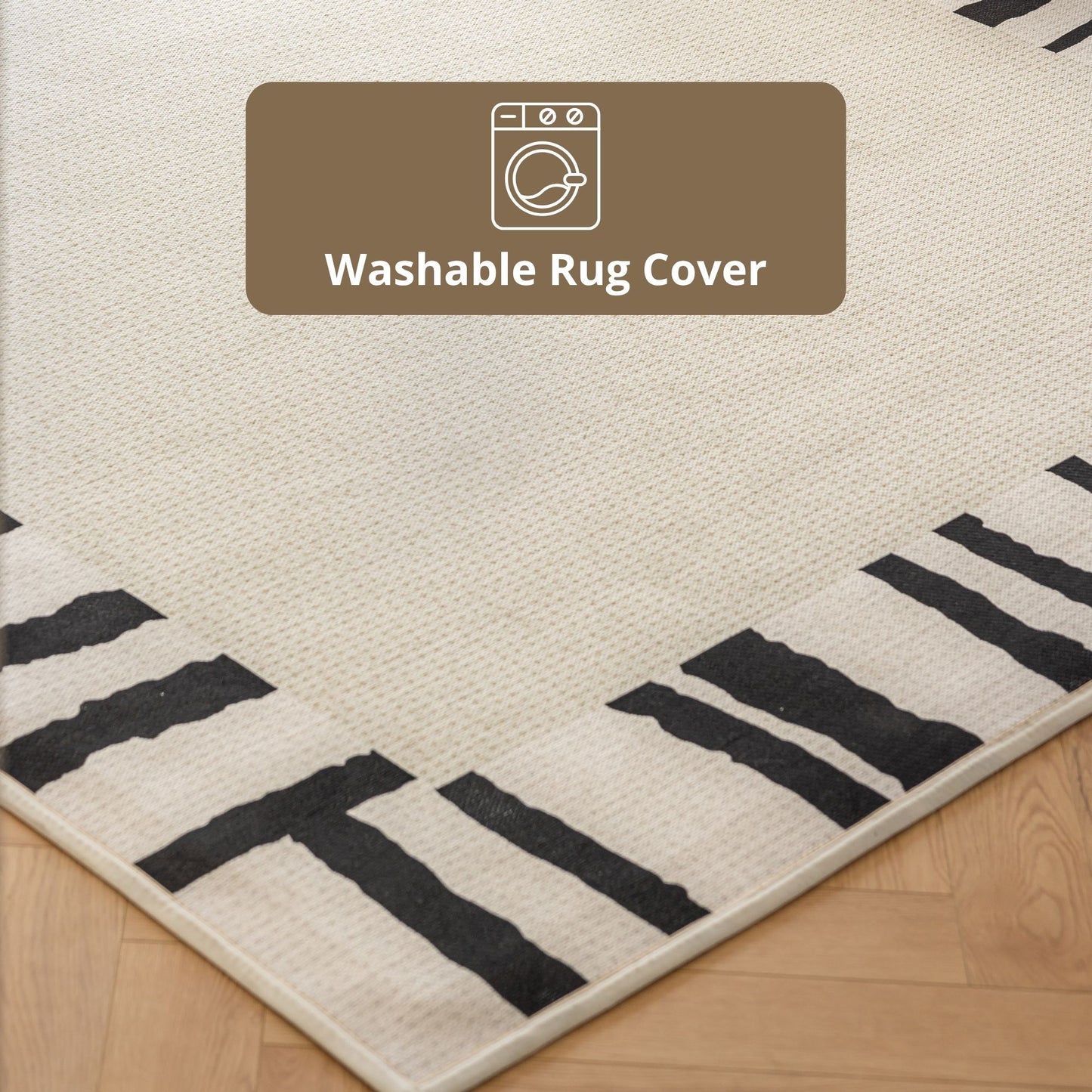 Oboe washable rug white