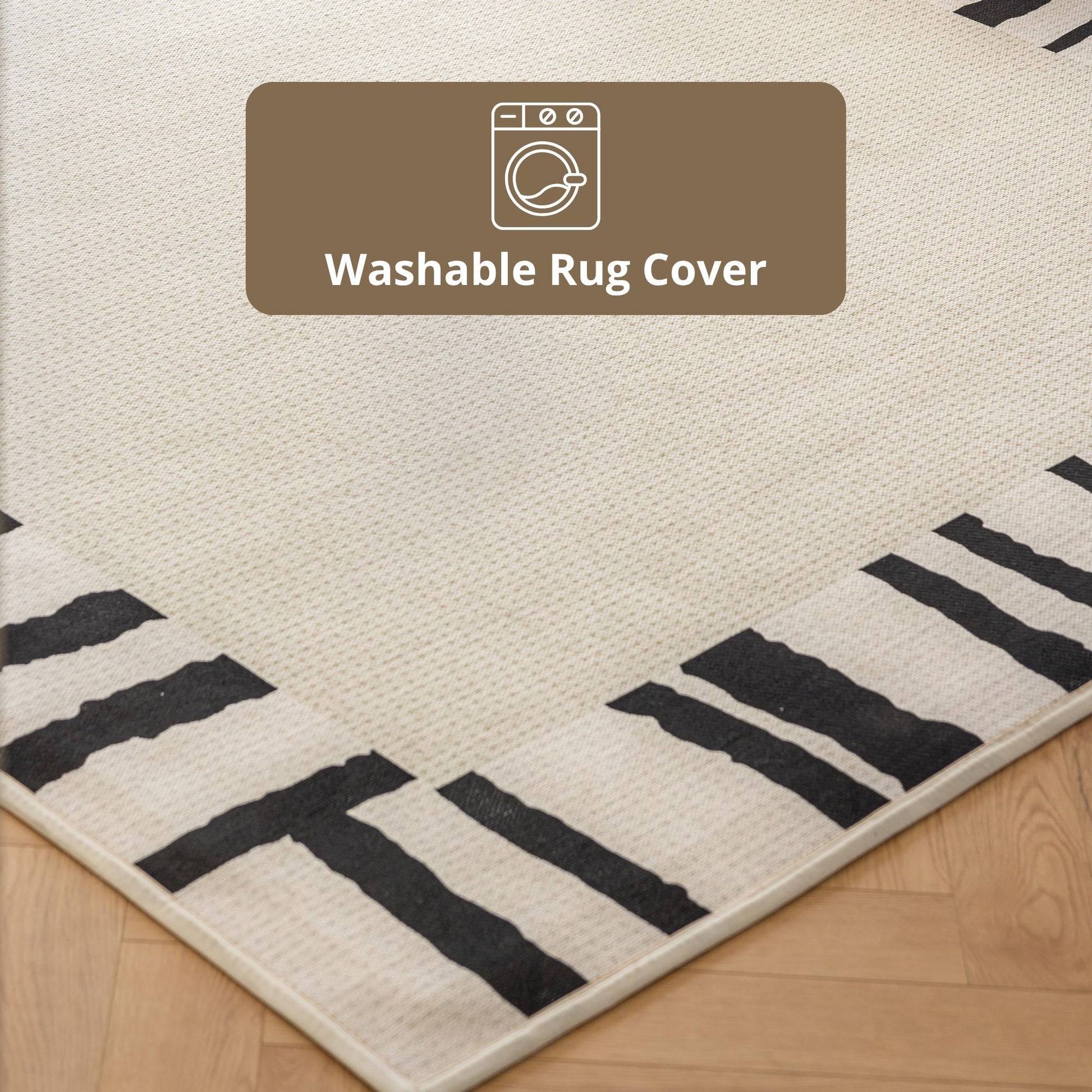 Oboe washable rug white