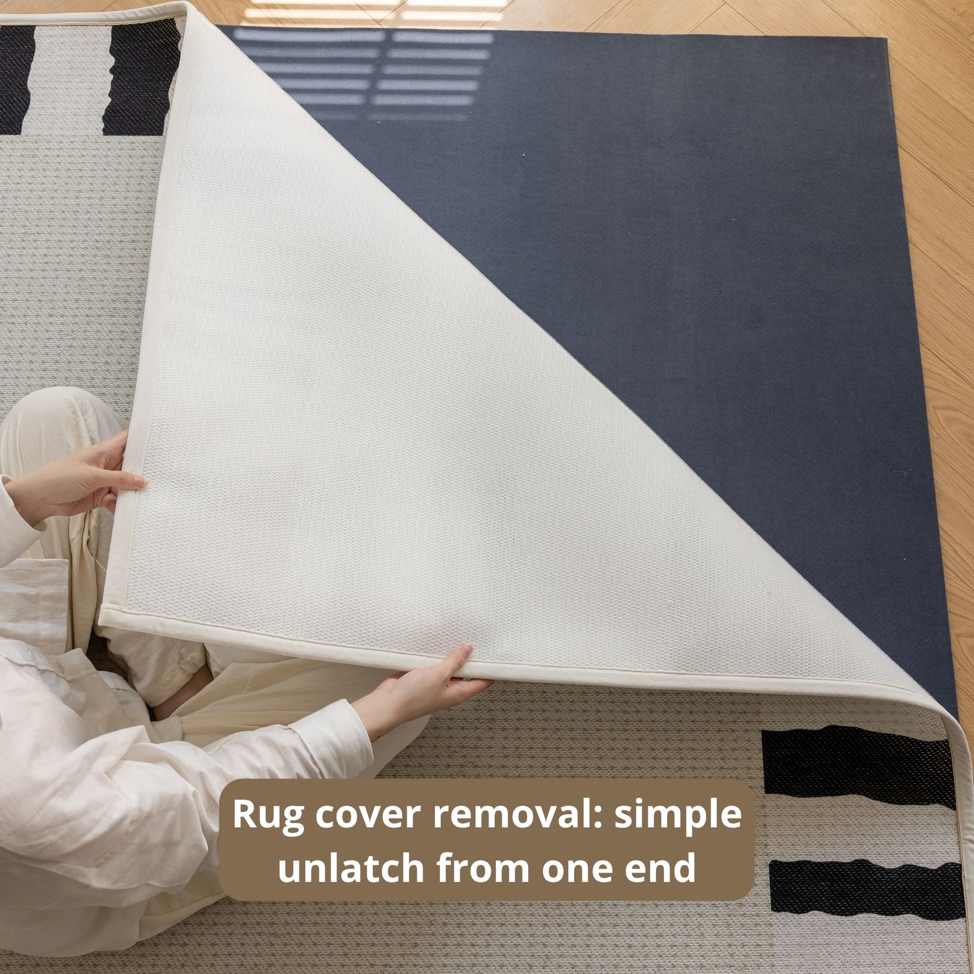 Oboe washable rug white