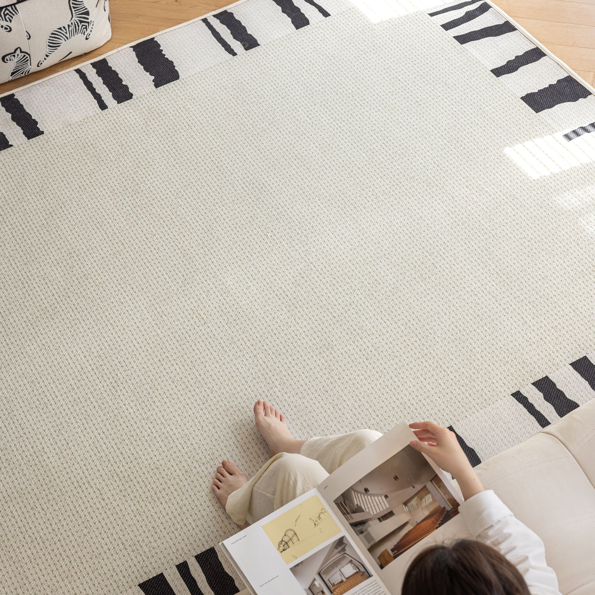 Oboe washable rug white
