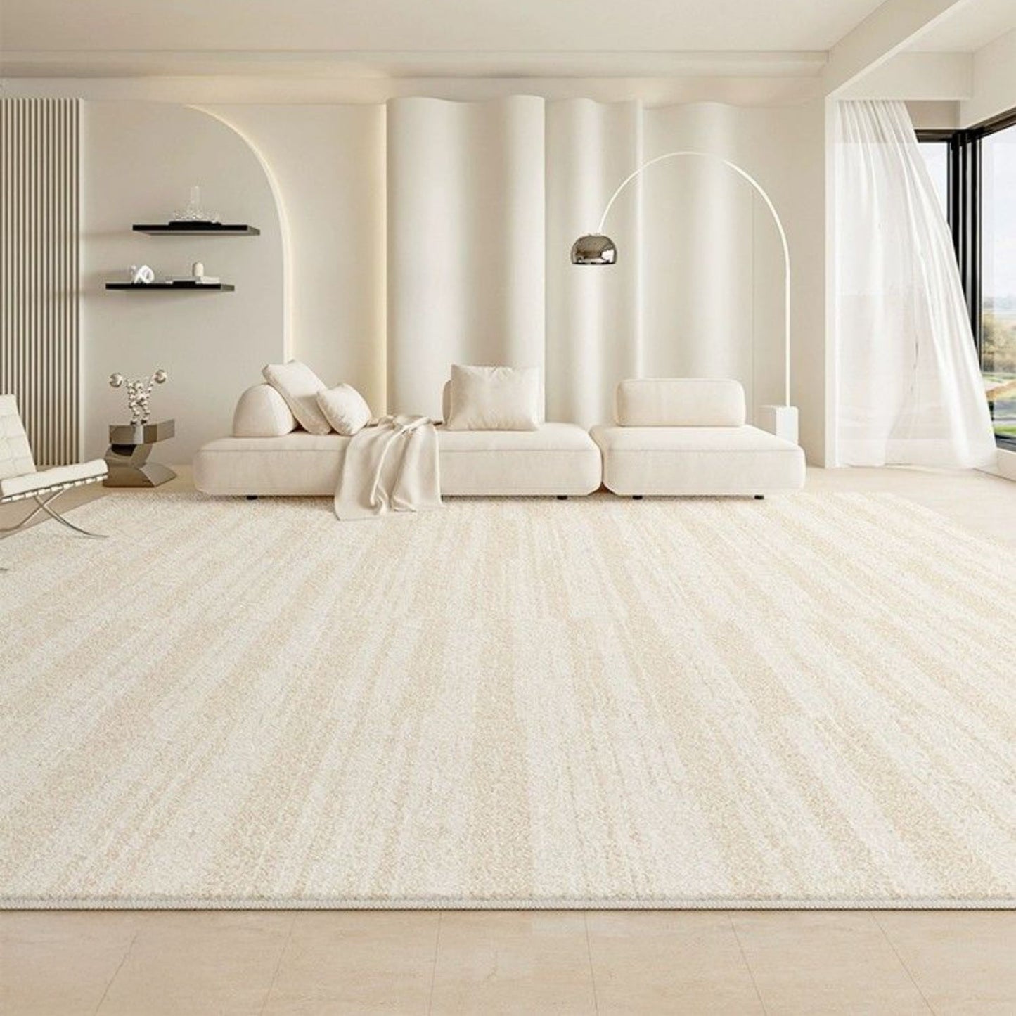 Ocean stripe water resistant rug