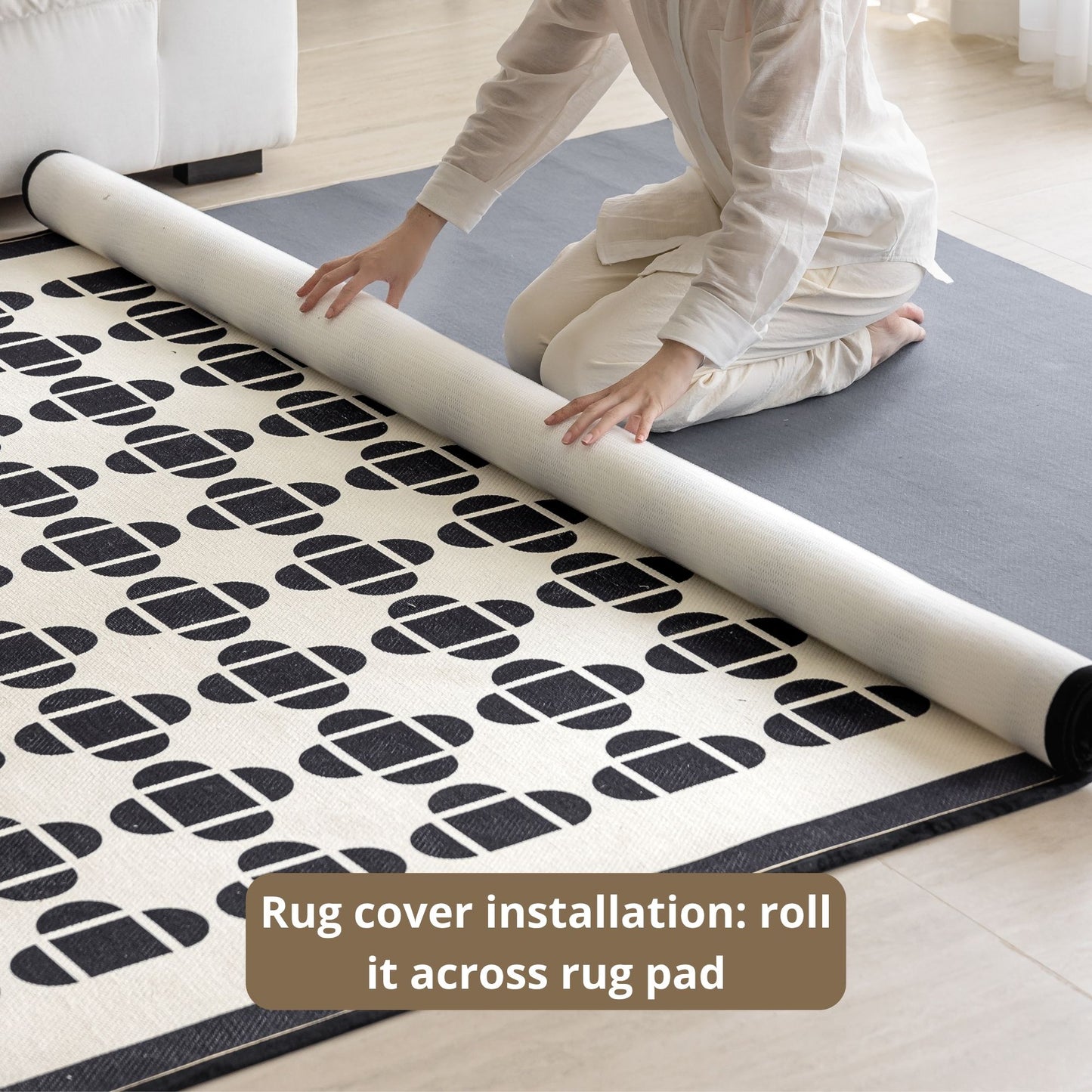 Octave washable rug black