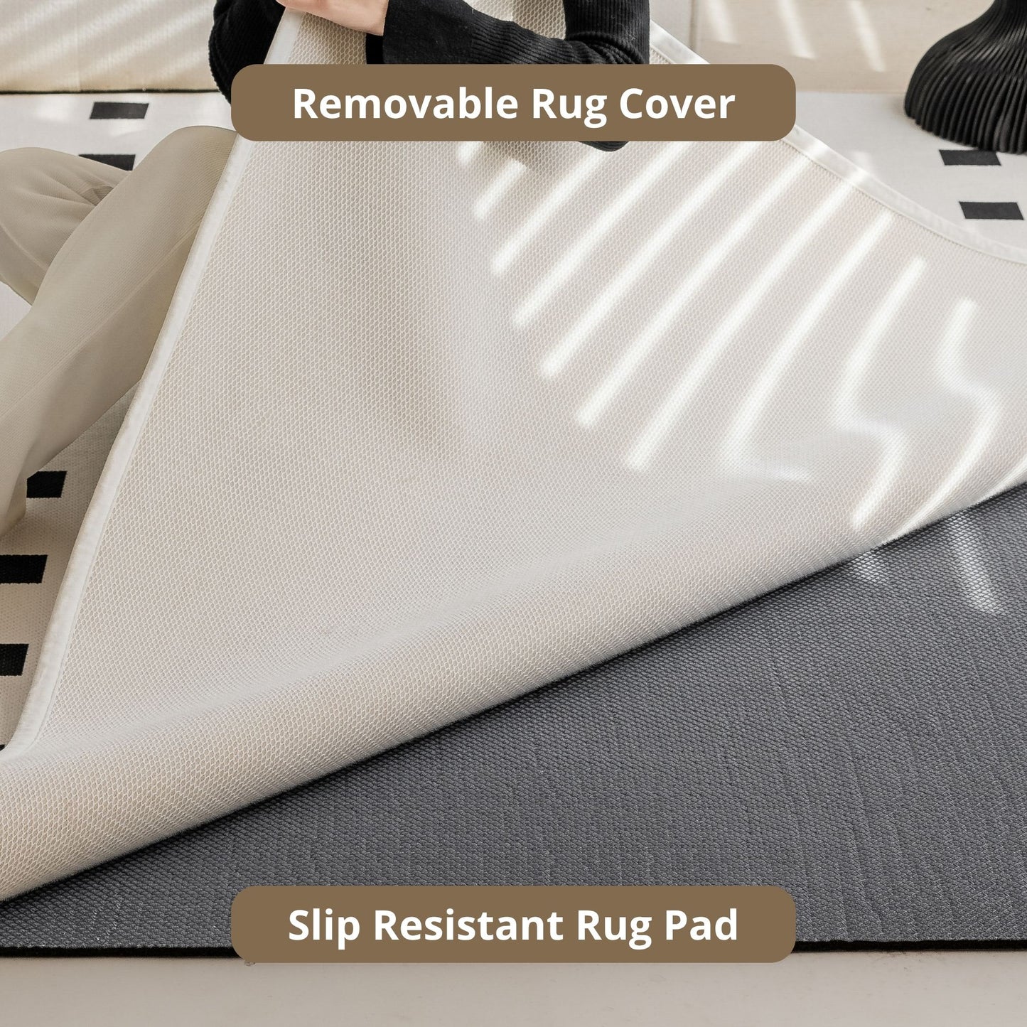 Ode washable rug white