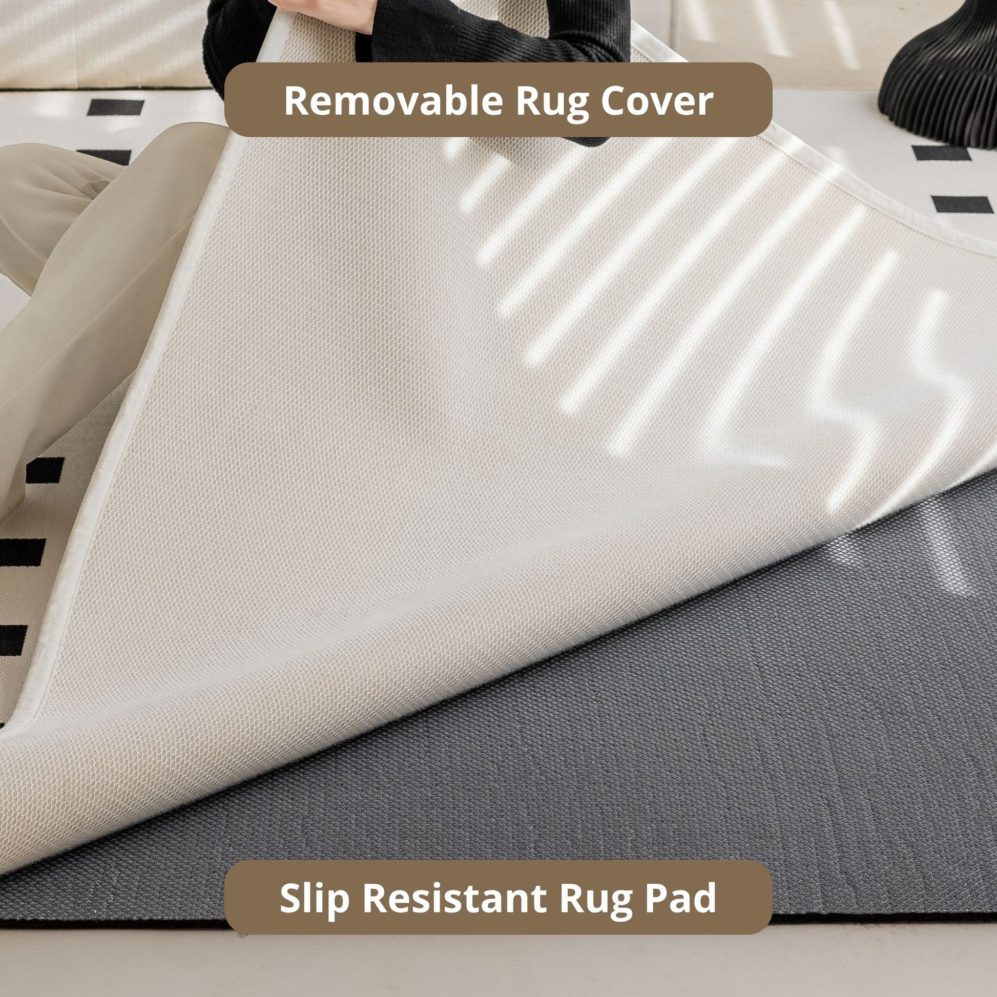 Ode washable rug white