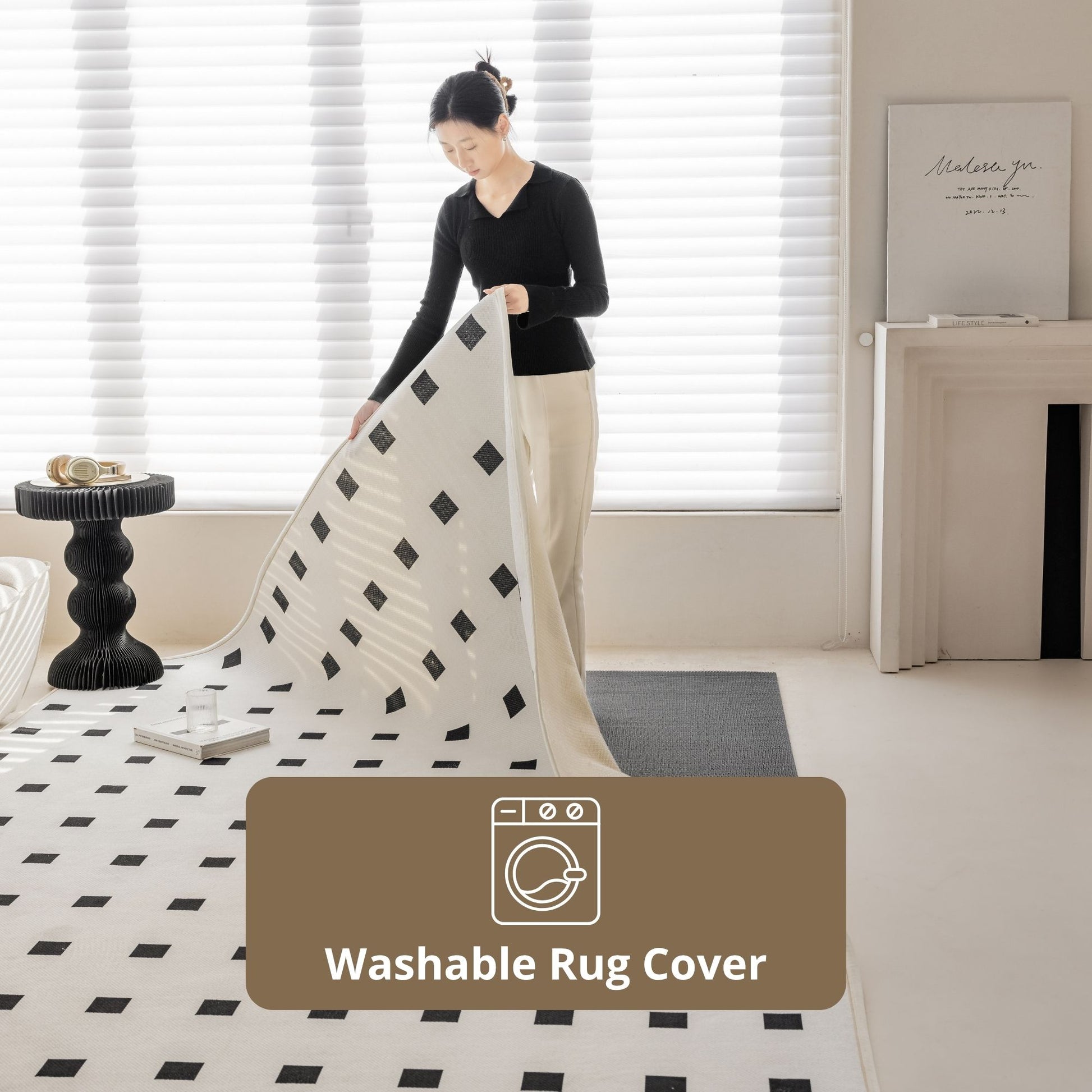 Ode washable rug white