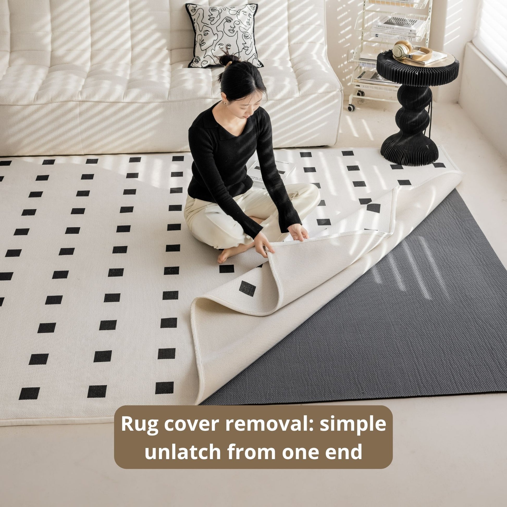 Ode washable rug white