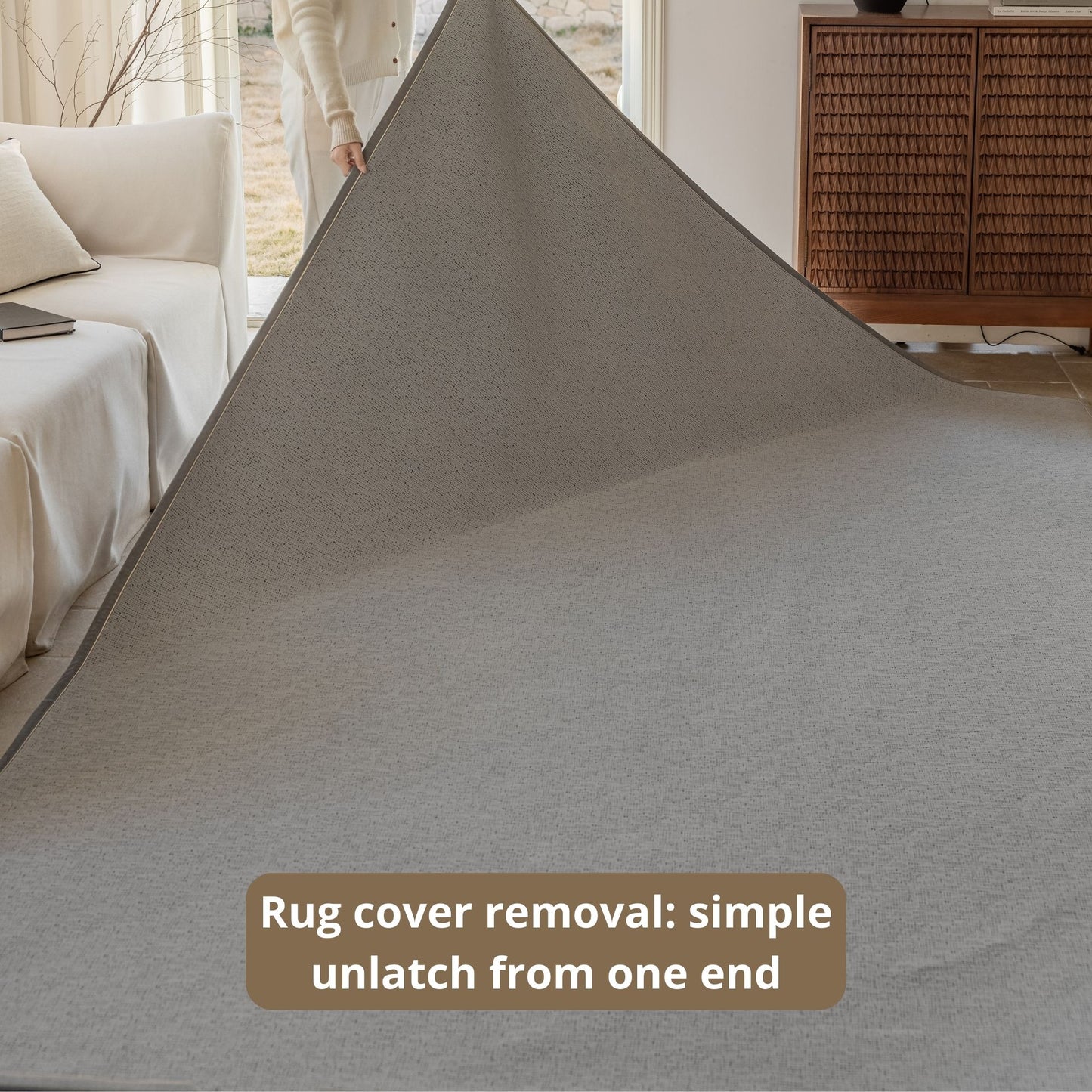 odeon washable rug grey